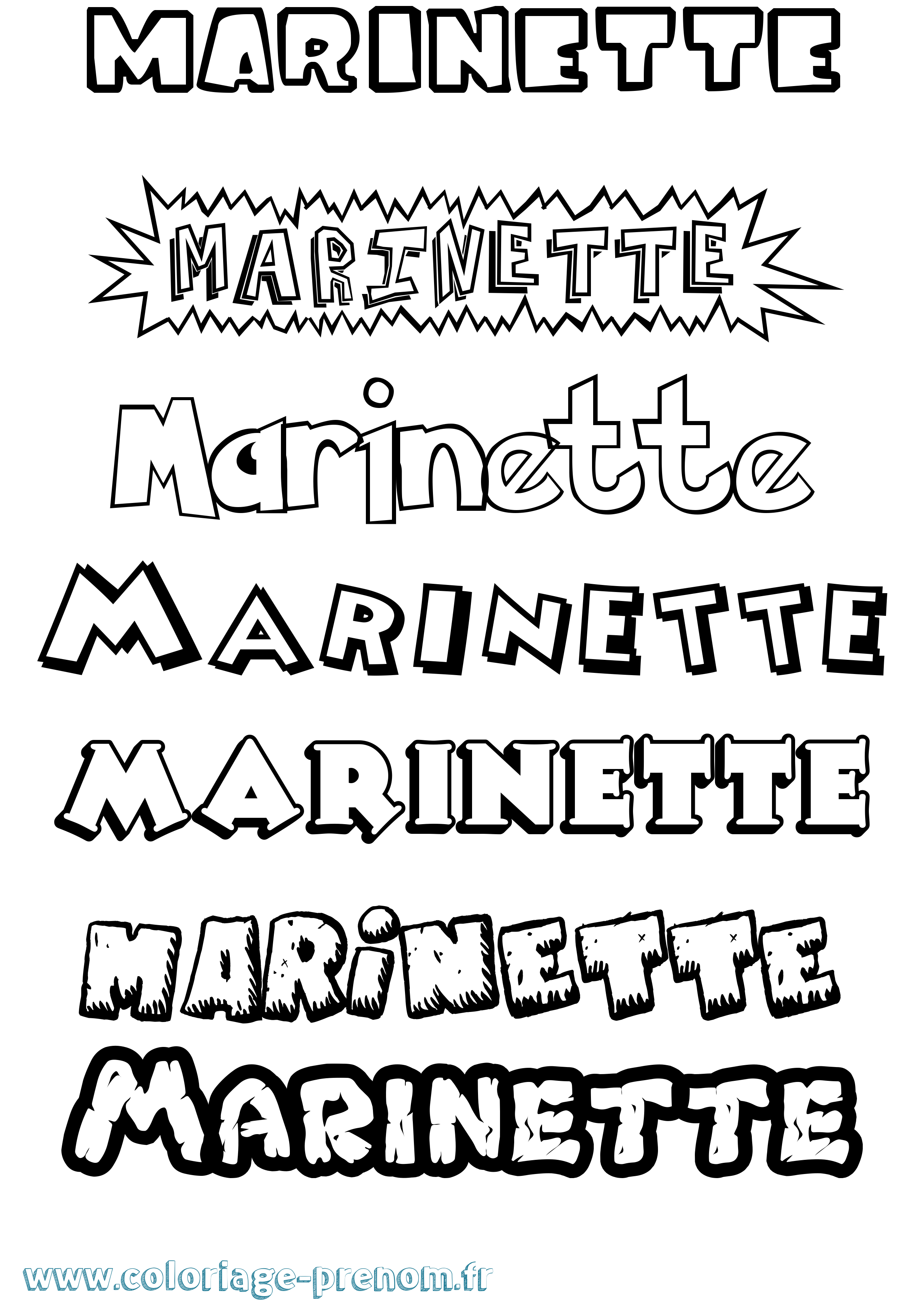 Coloriage prénom Marinette Dessin Animé