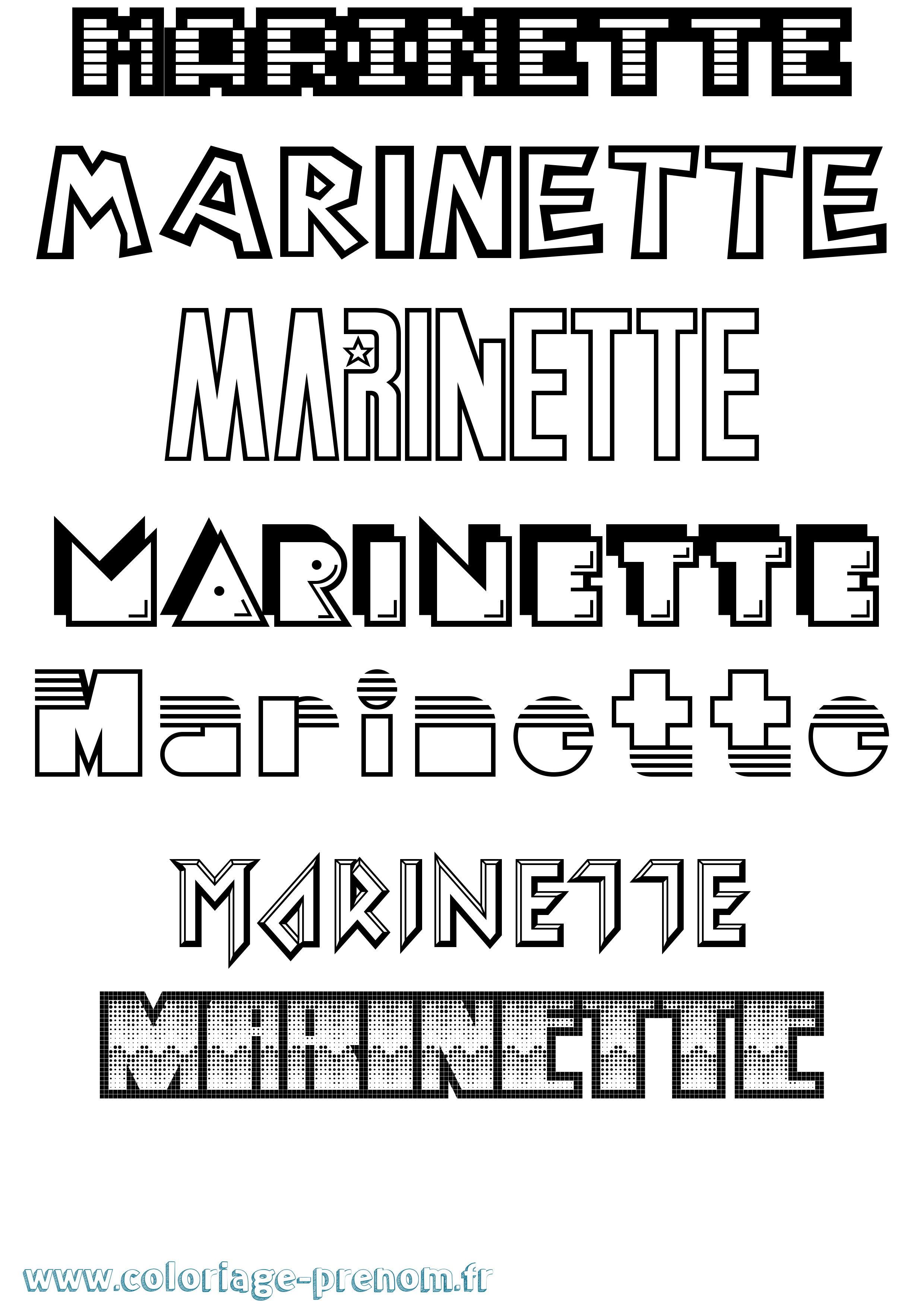 Coloriage prénom Marinette Jeux Vidéos