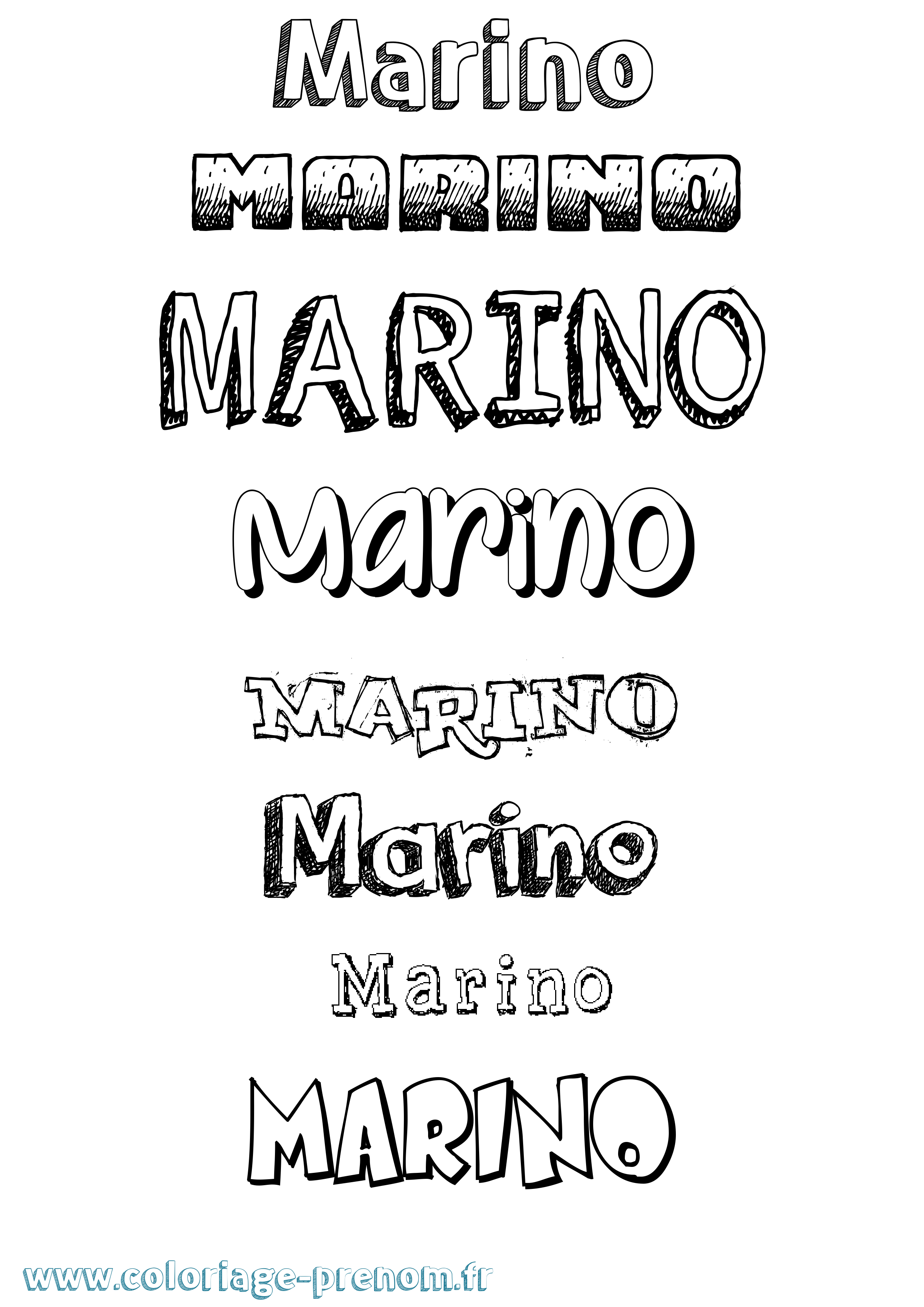 Coloriage prénom Marino Dessiné