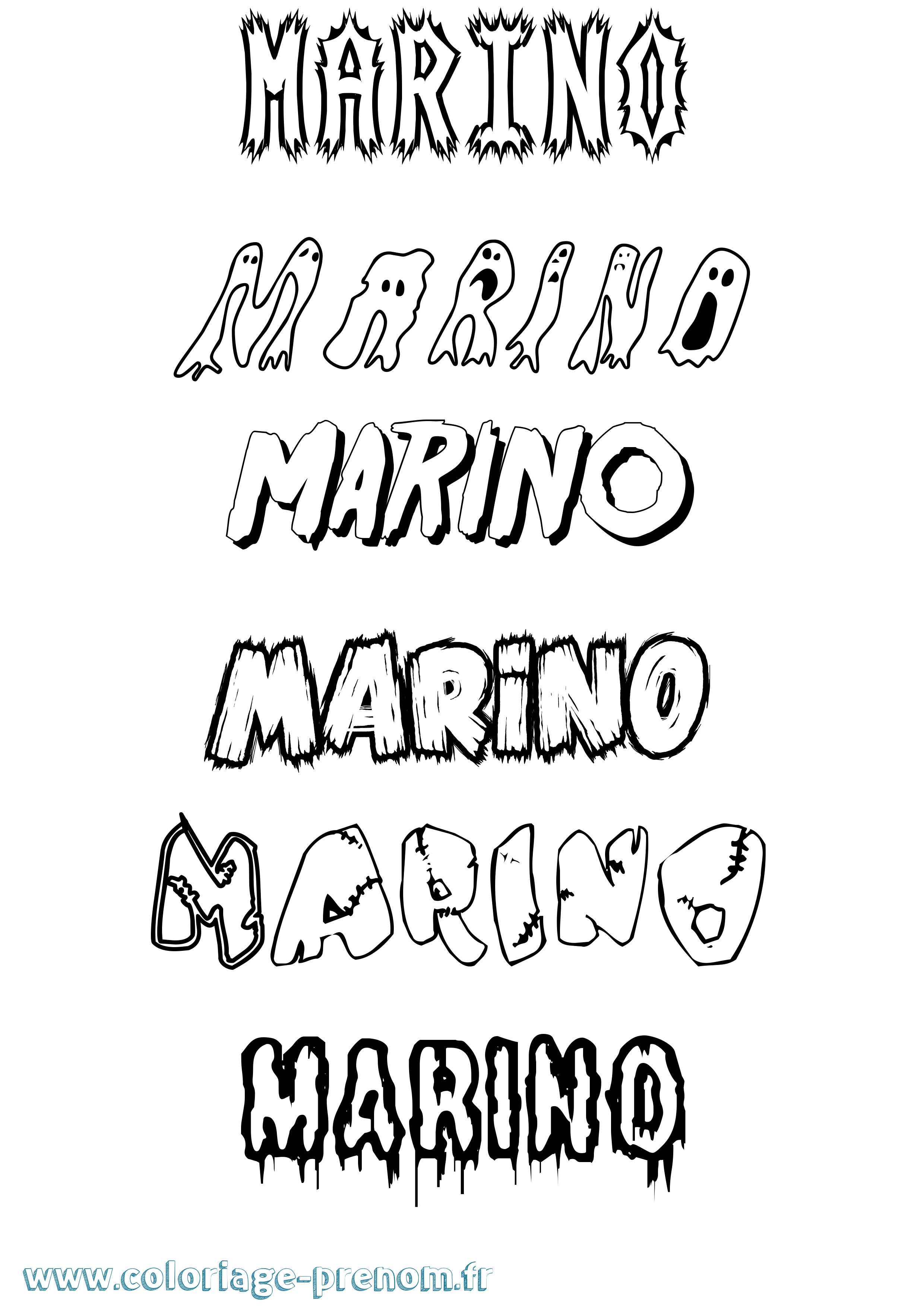 Coloriage prénom Marino Frisson