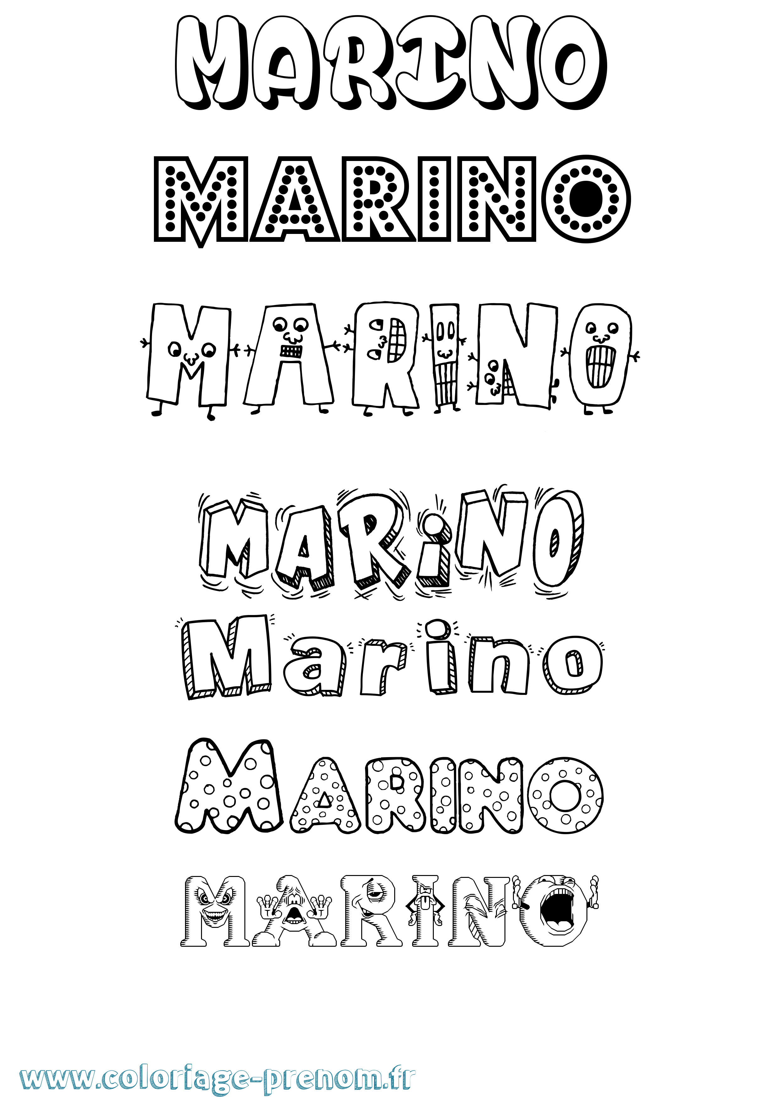 Coloriage prénom Marino Fun