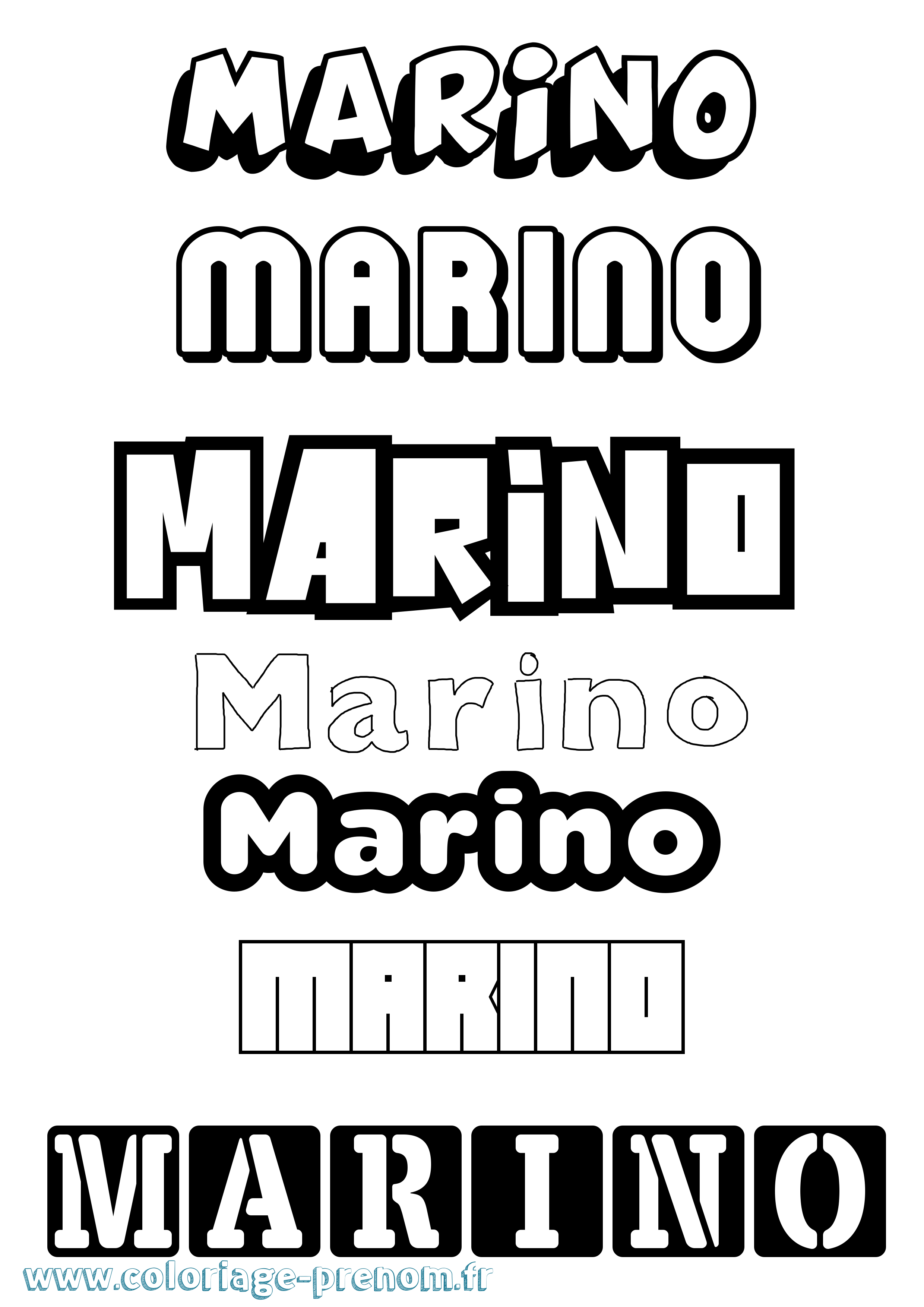 Coloriage prénom Marino Simple