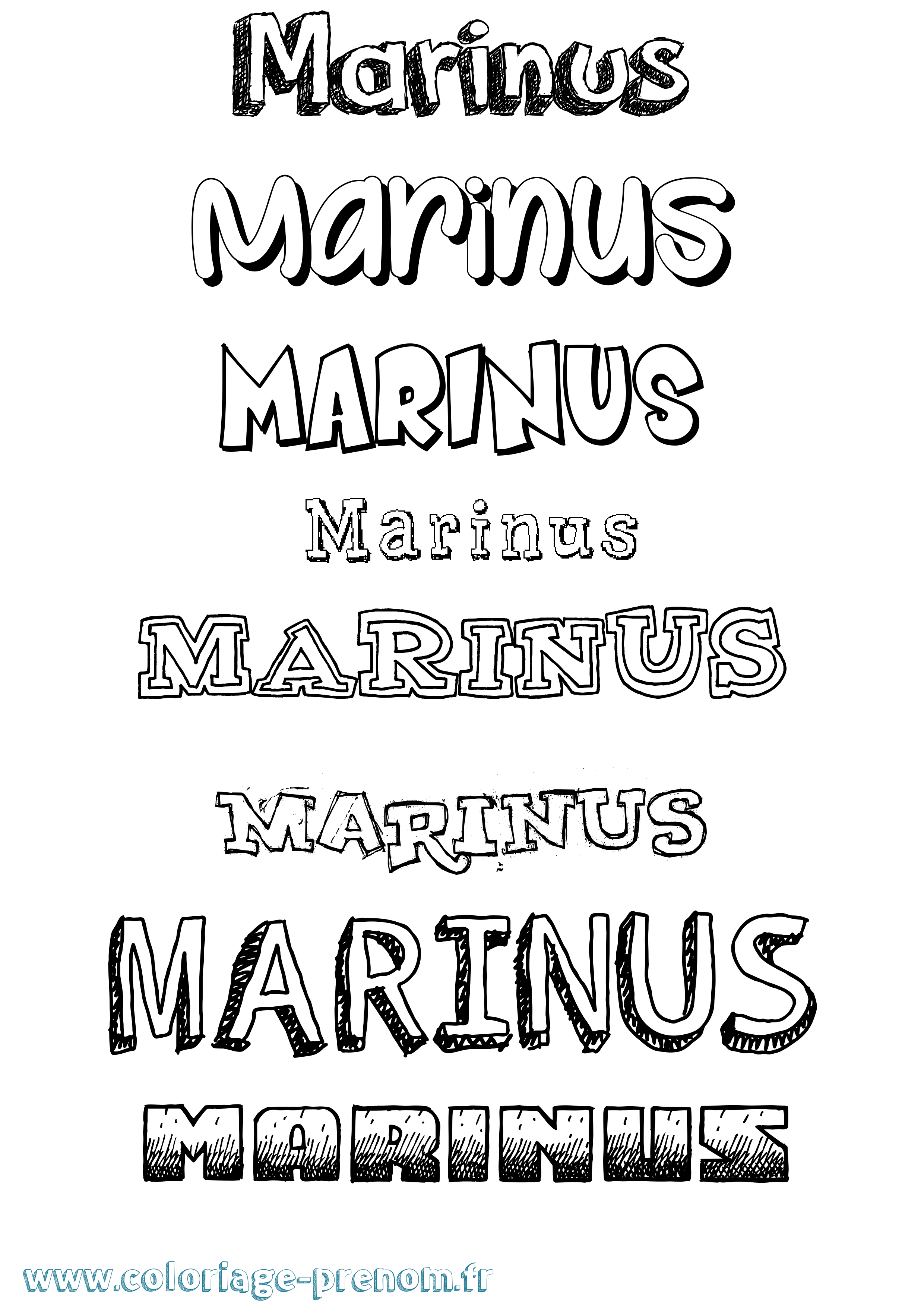 Coloriage prénom Marinus Dessiné