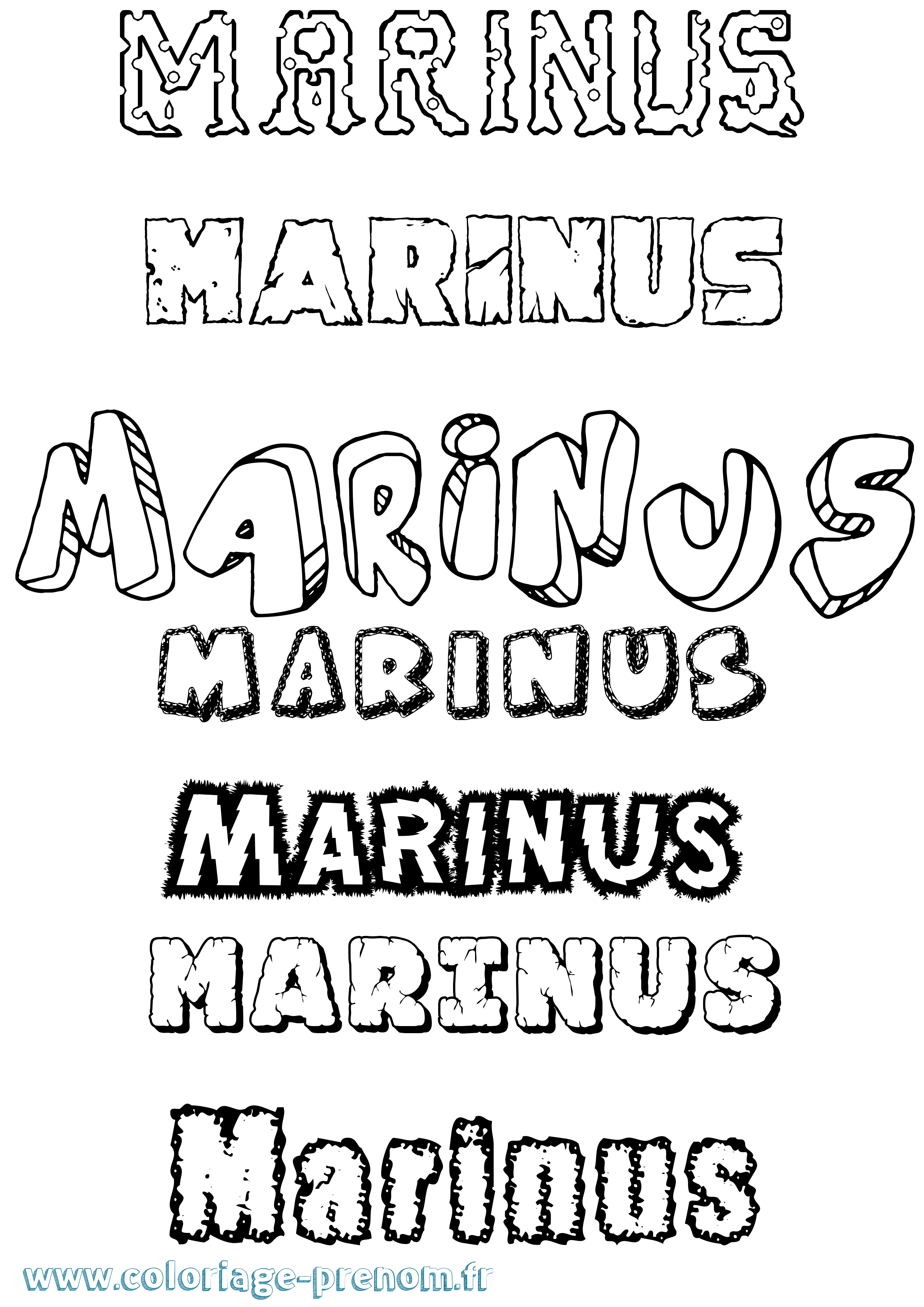 Coloriage prénom Marinus Destructuré