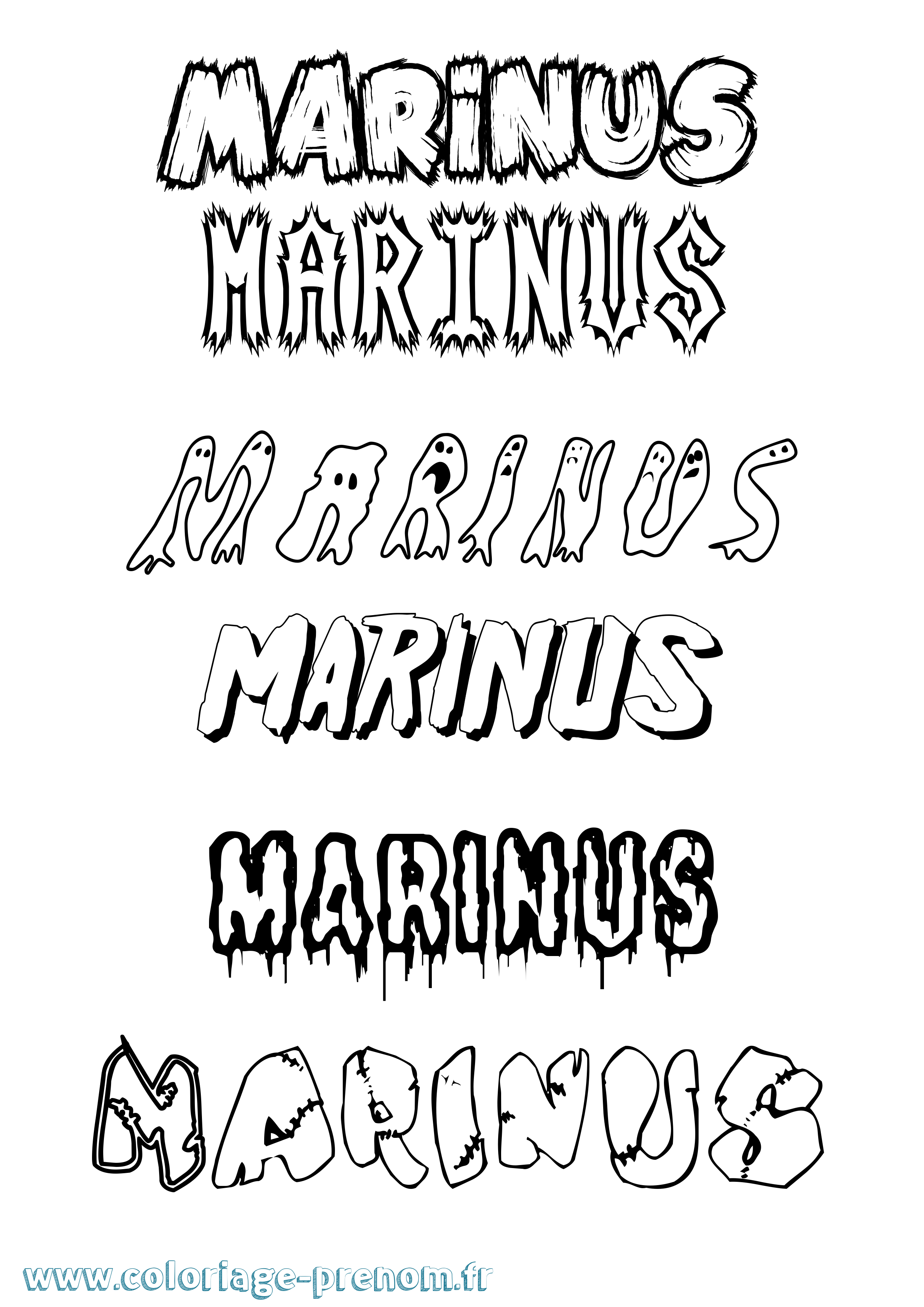 Coloriage prénom Marinus Frisson