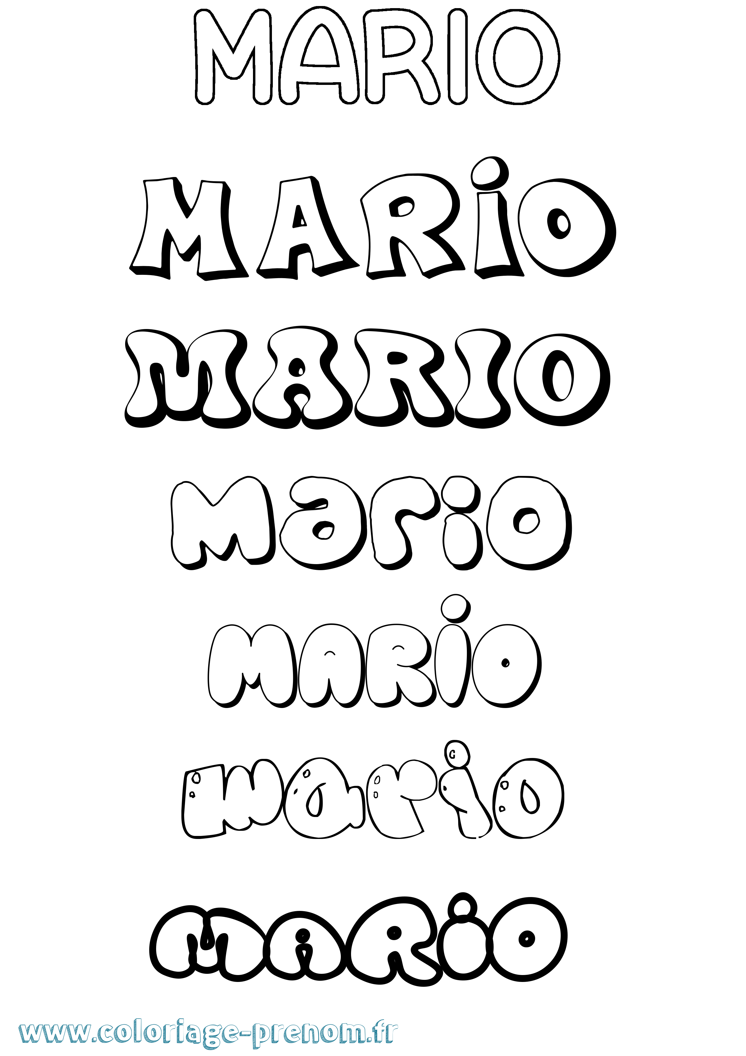 Coloriage Mario Bubble Coloriage prénom Mario Bubble