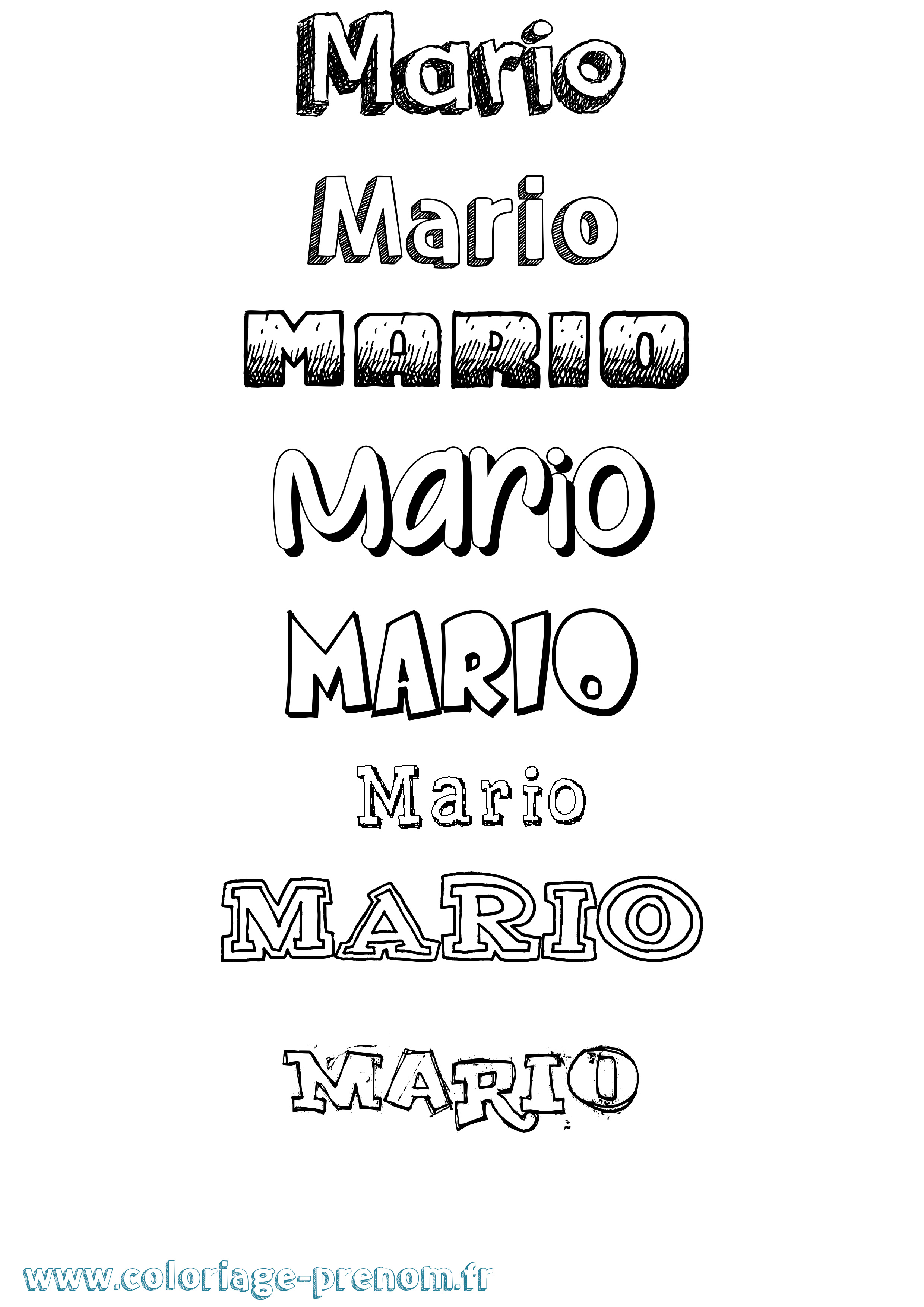 Coloriage Mario Dessiné Coloriage prénom Mario Dessiné