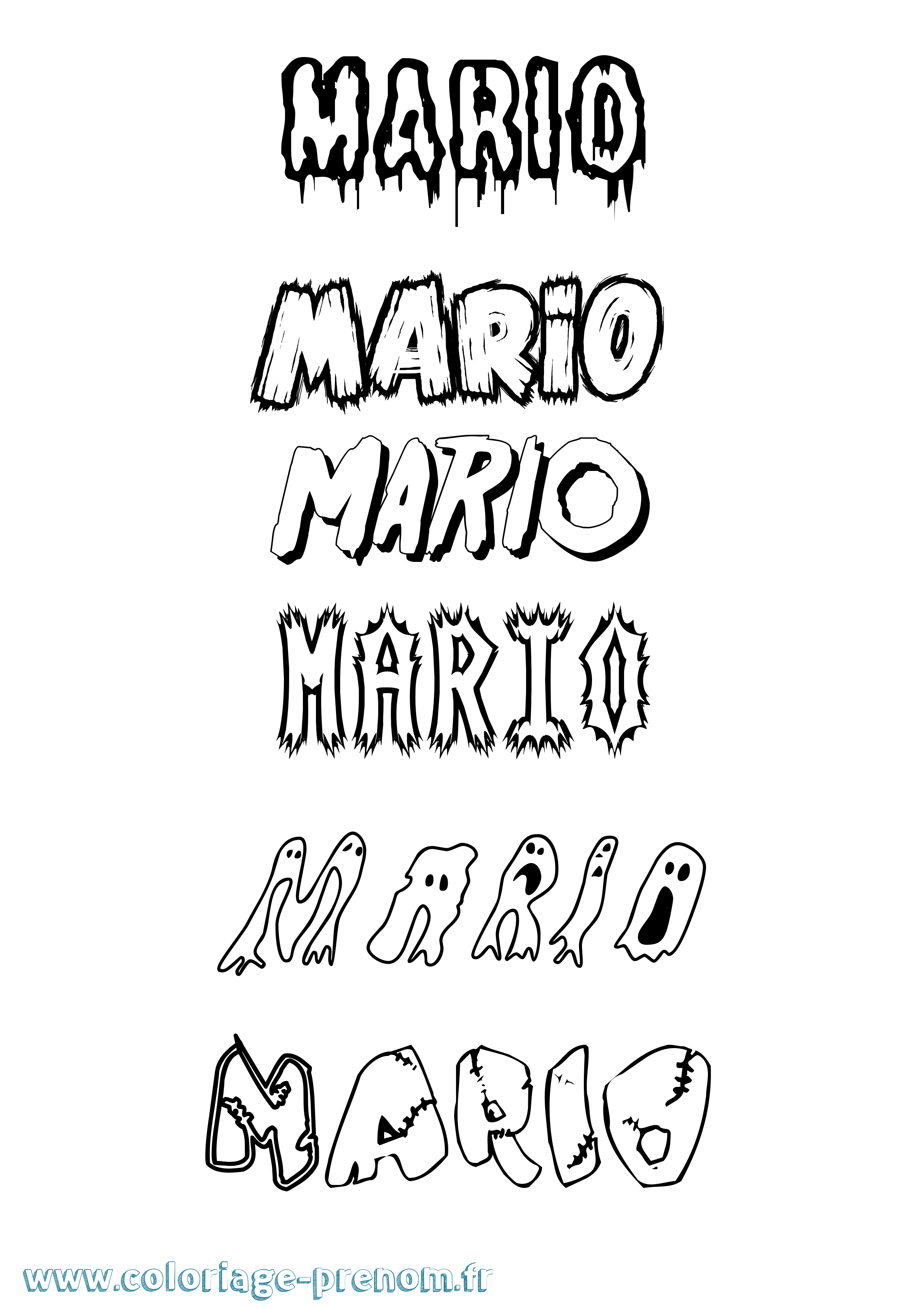 Coloriage Mario Frisson Coloriage prénom Mario Frisson