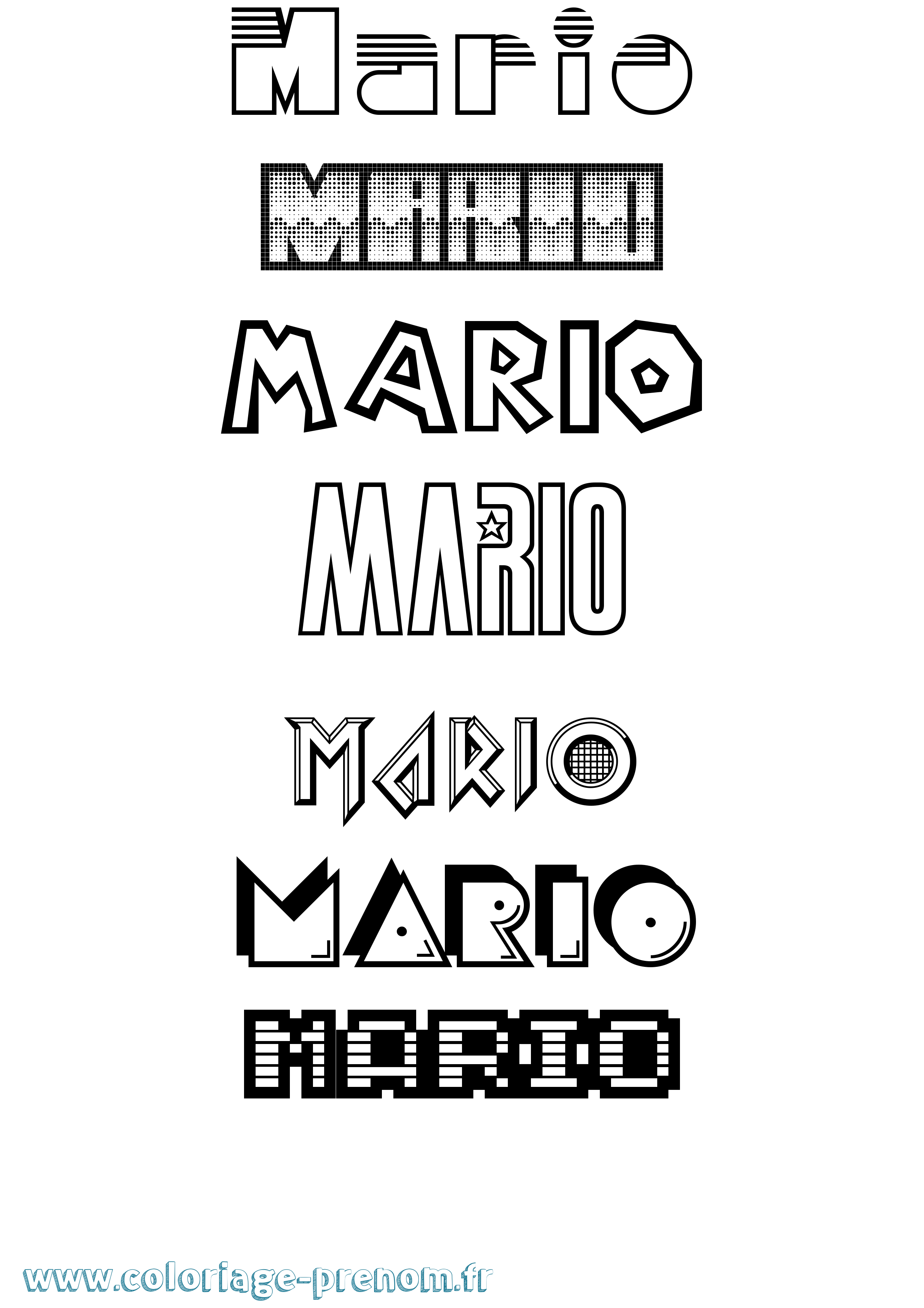 Coloriage Mario Jeux Vidéos Coloriage prénom Mario Jeux Vidéos
