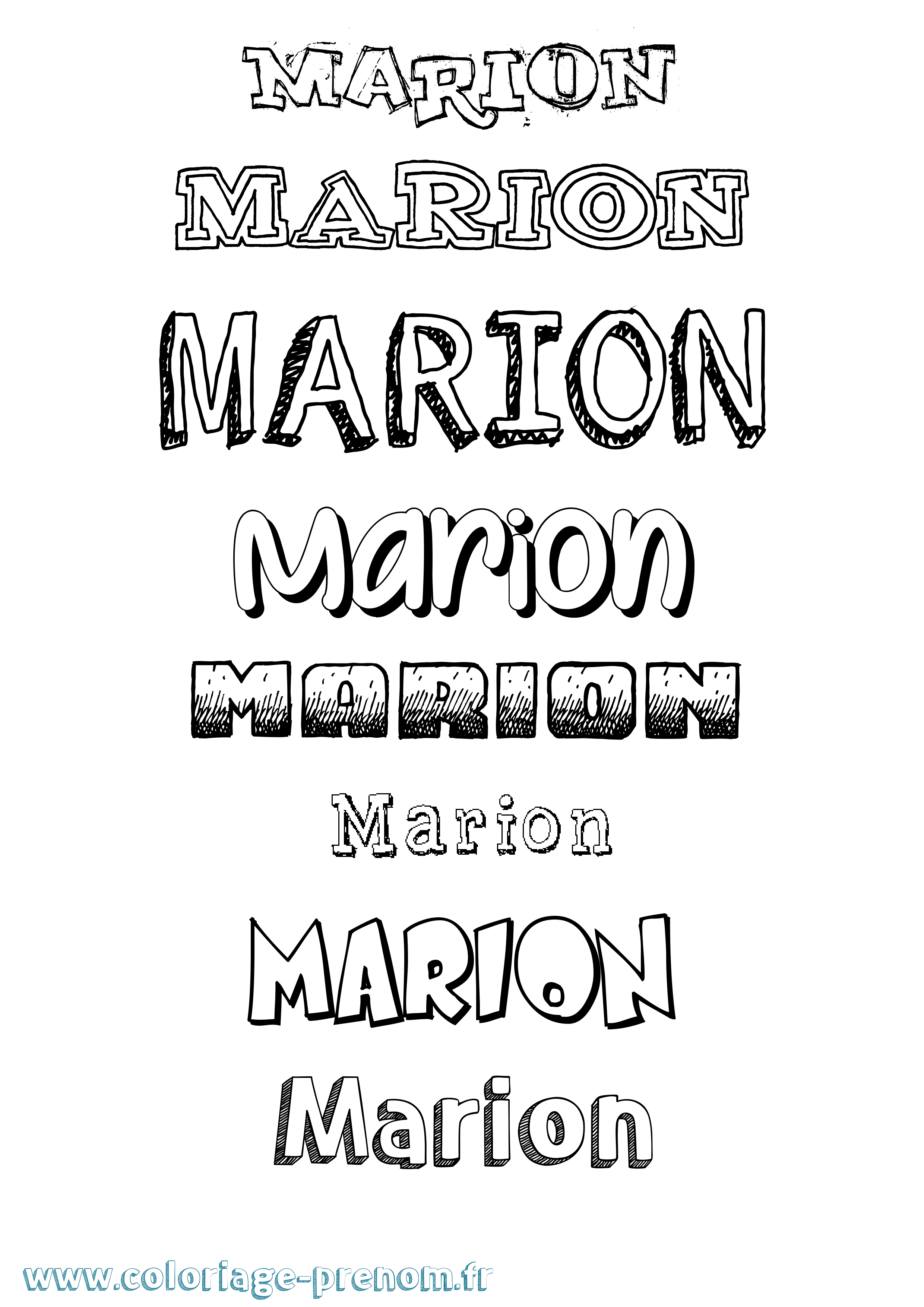 Coloriage prénom Marion Dessiné