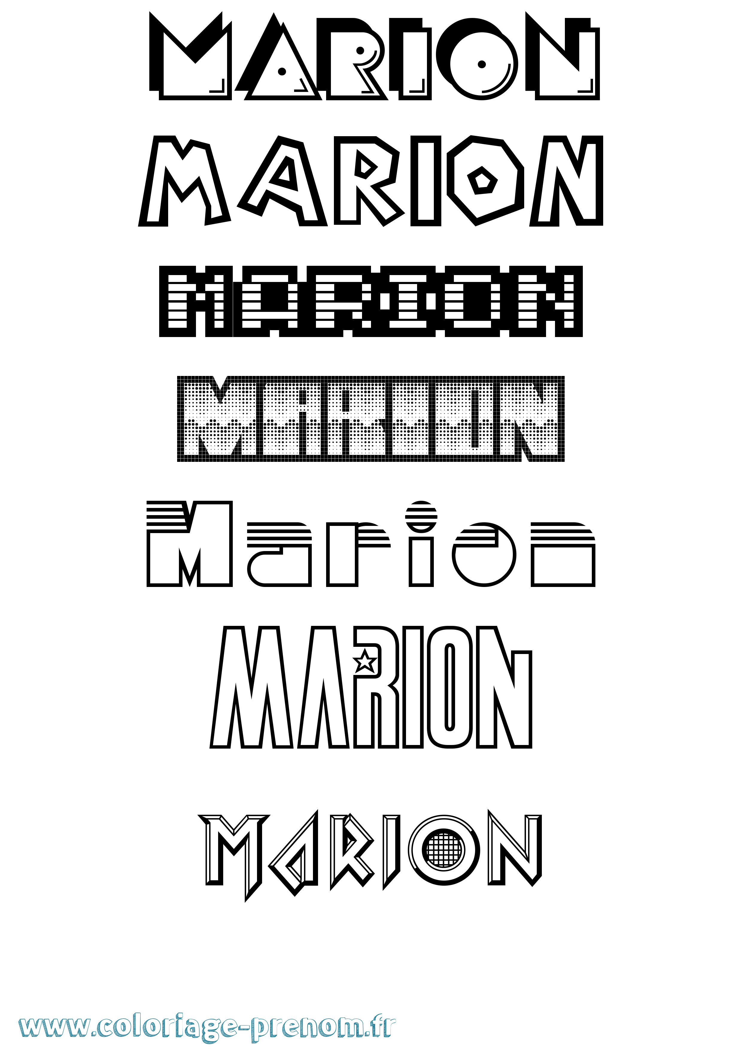 Coloriage prénom Marion Jeux Vidéos