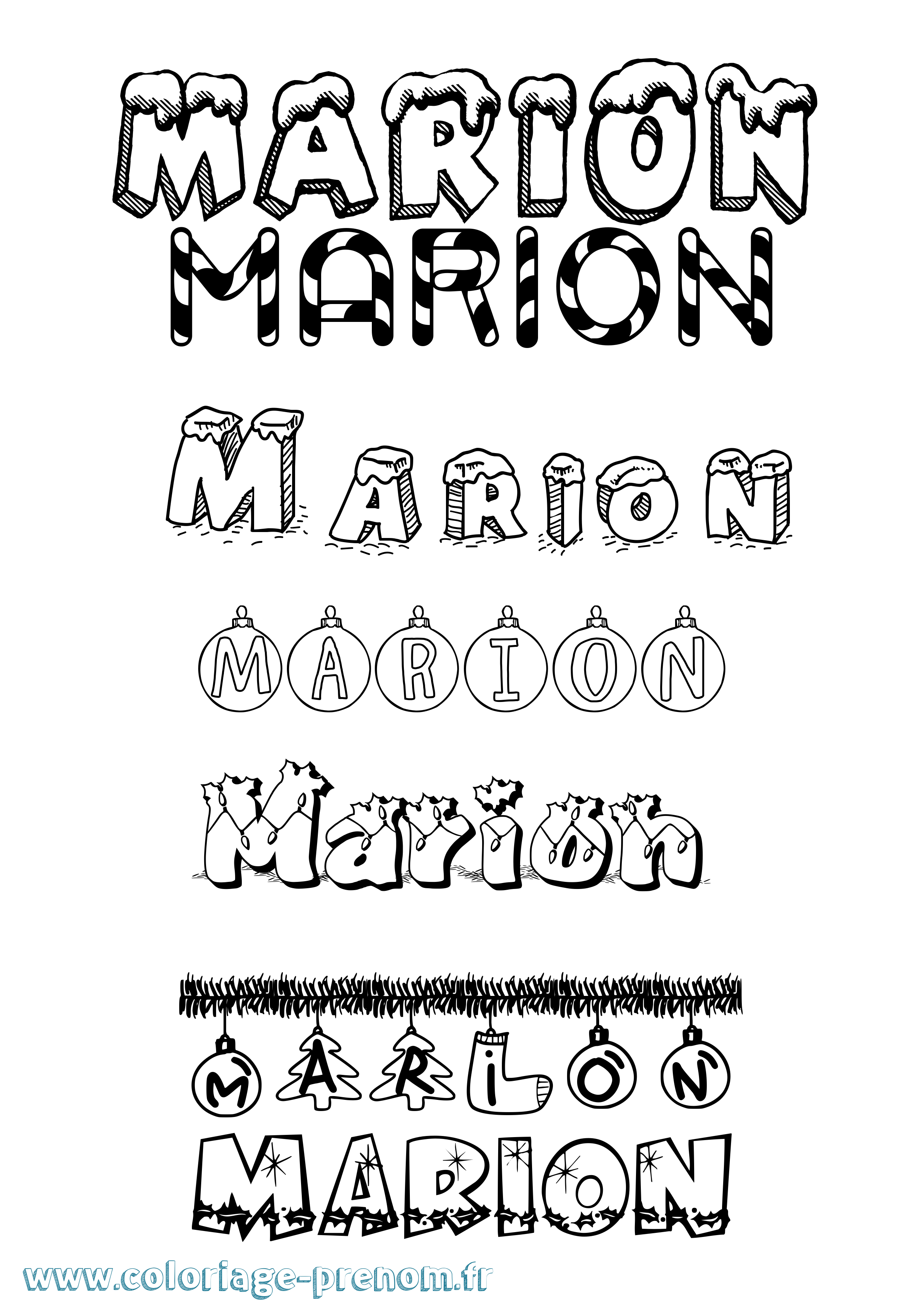 Coloriage prénom Marion