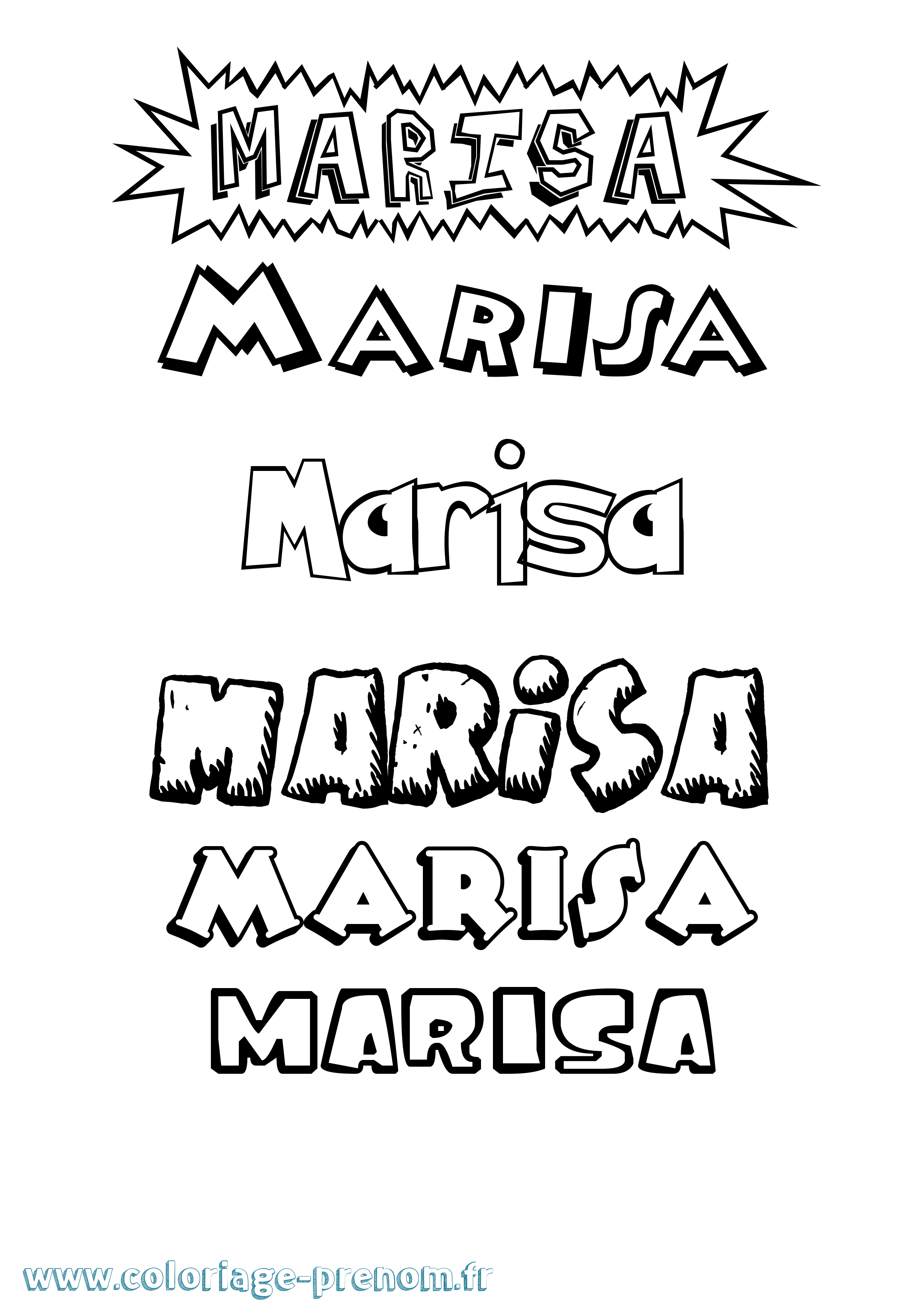 Coloriage Marisa Dessin Animé Coloriage prénom Marisa Dessin Animé