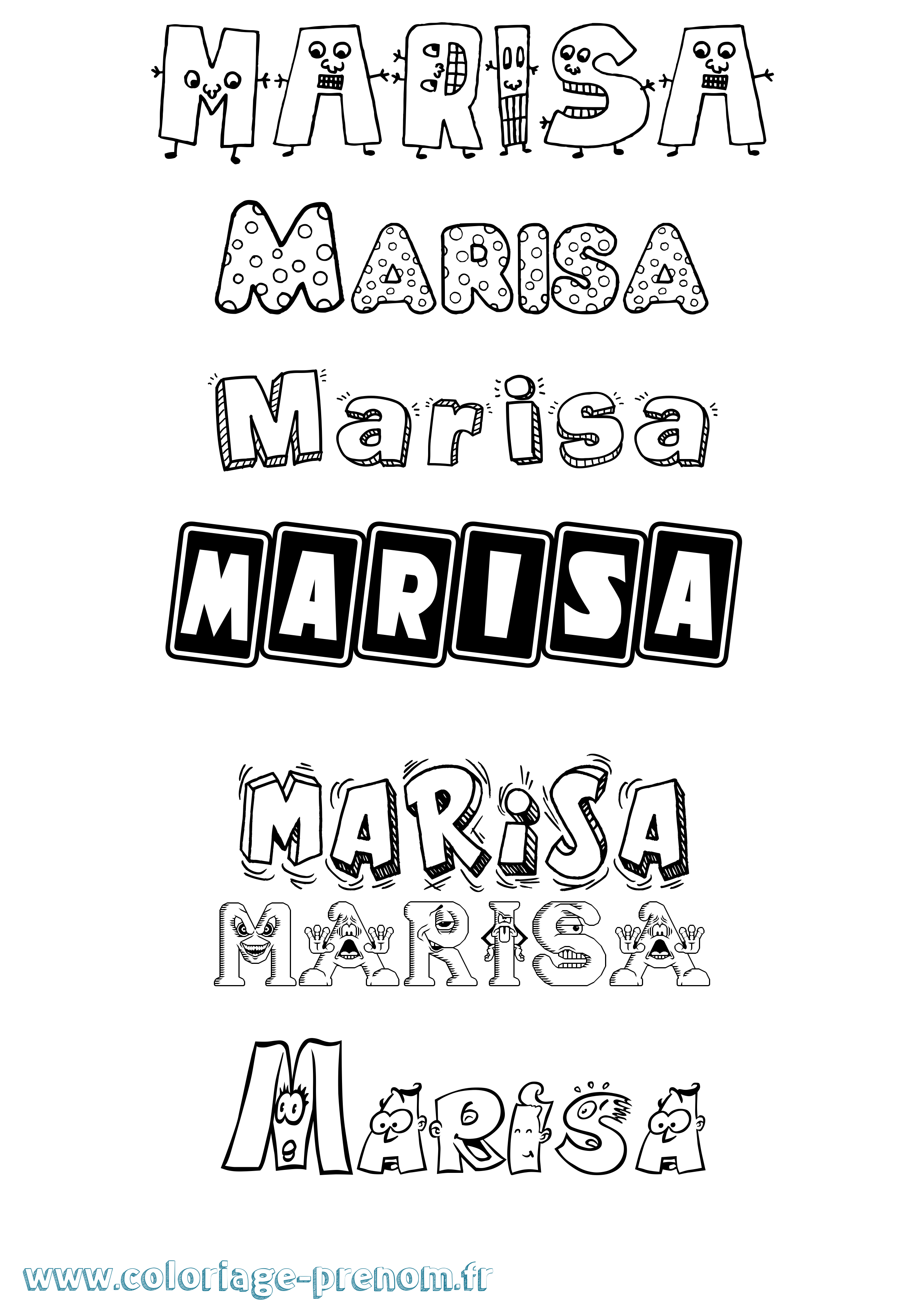 Coloriage Marisa Fun Coloriage prénom Marisa Fun