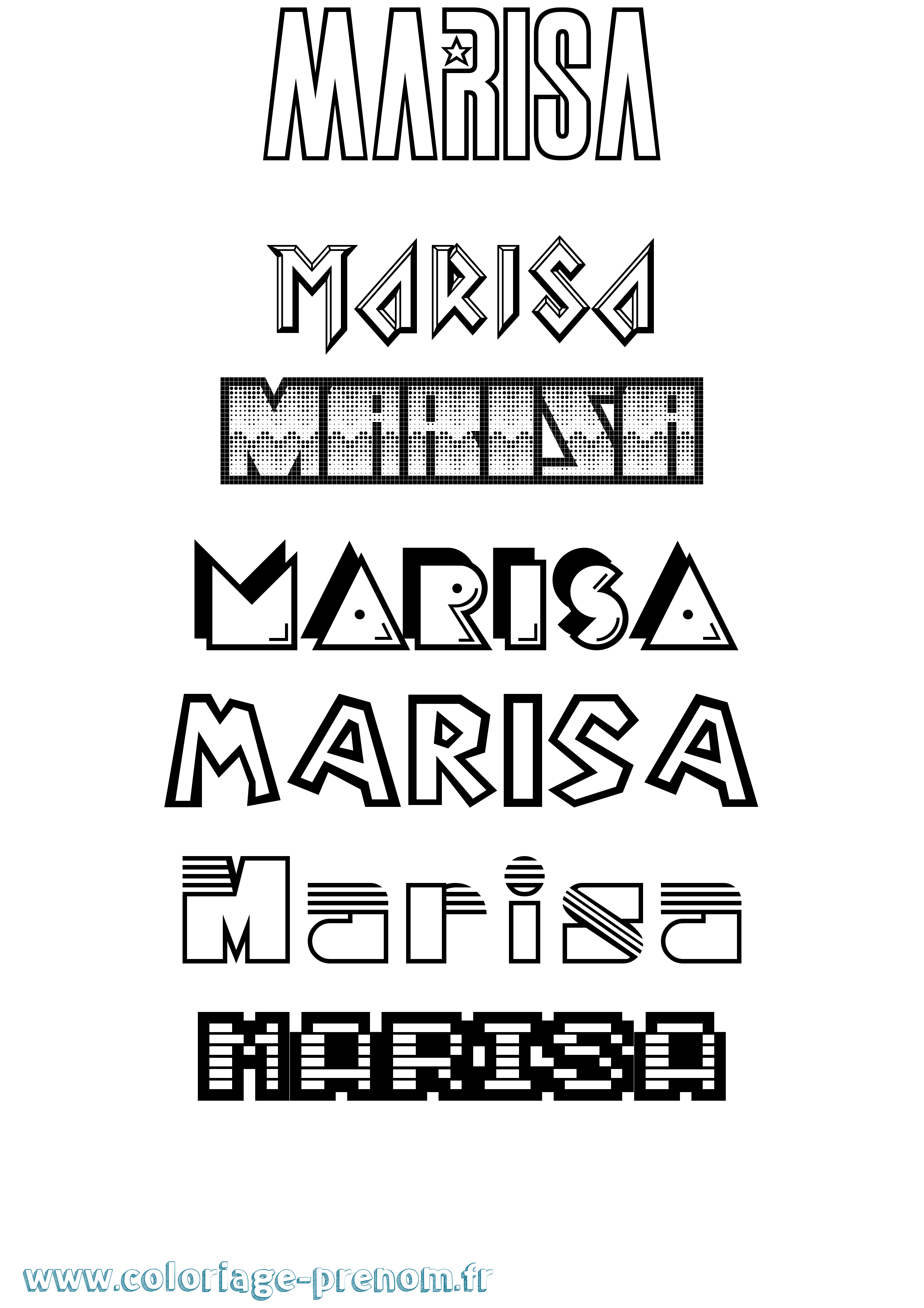 Coloriage prénom Marisa Jeux Vidéos