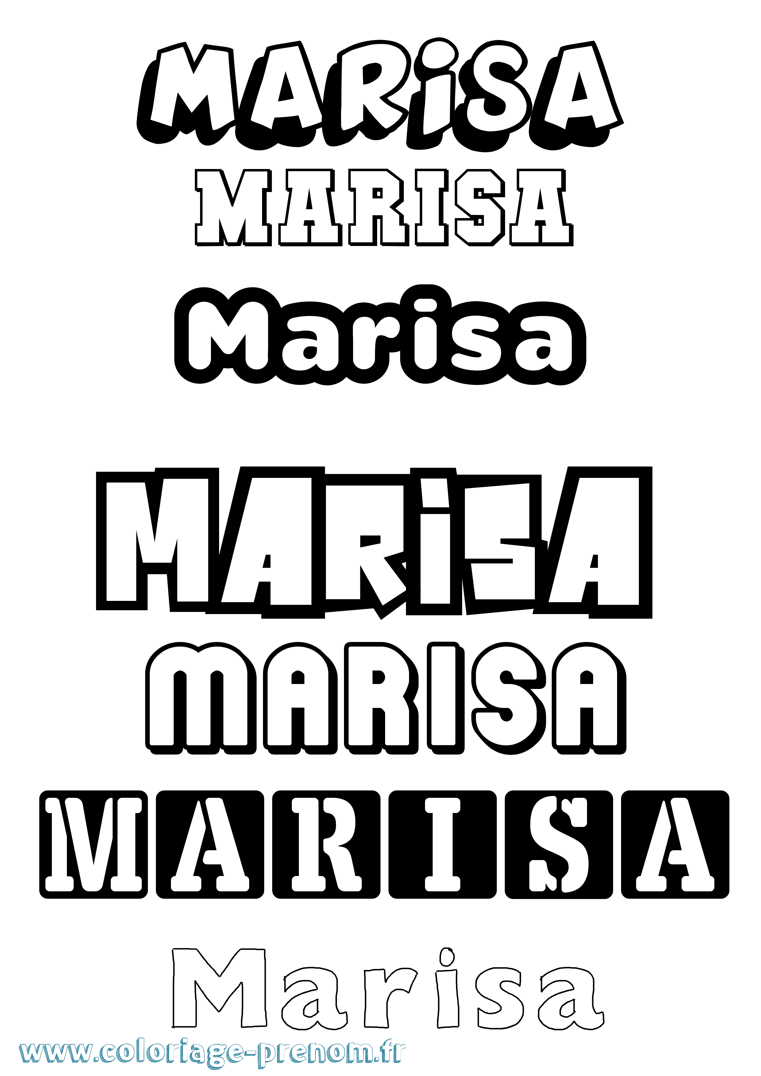 Coloriage Marisa Simple Coloriage prénom Marisa Simple
