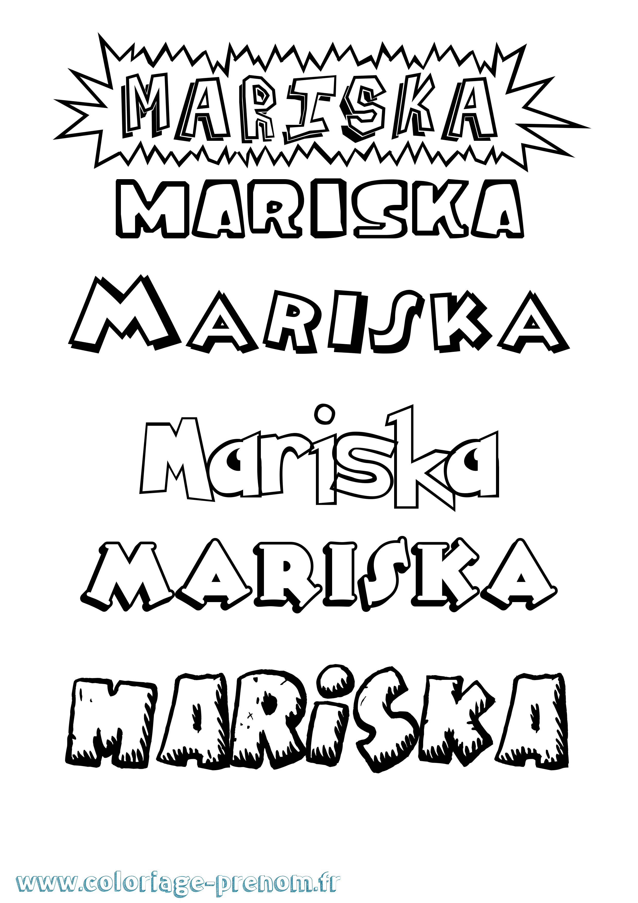 Coloriage prénom Mariska Dessin Animé