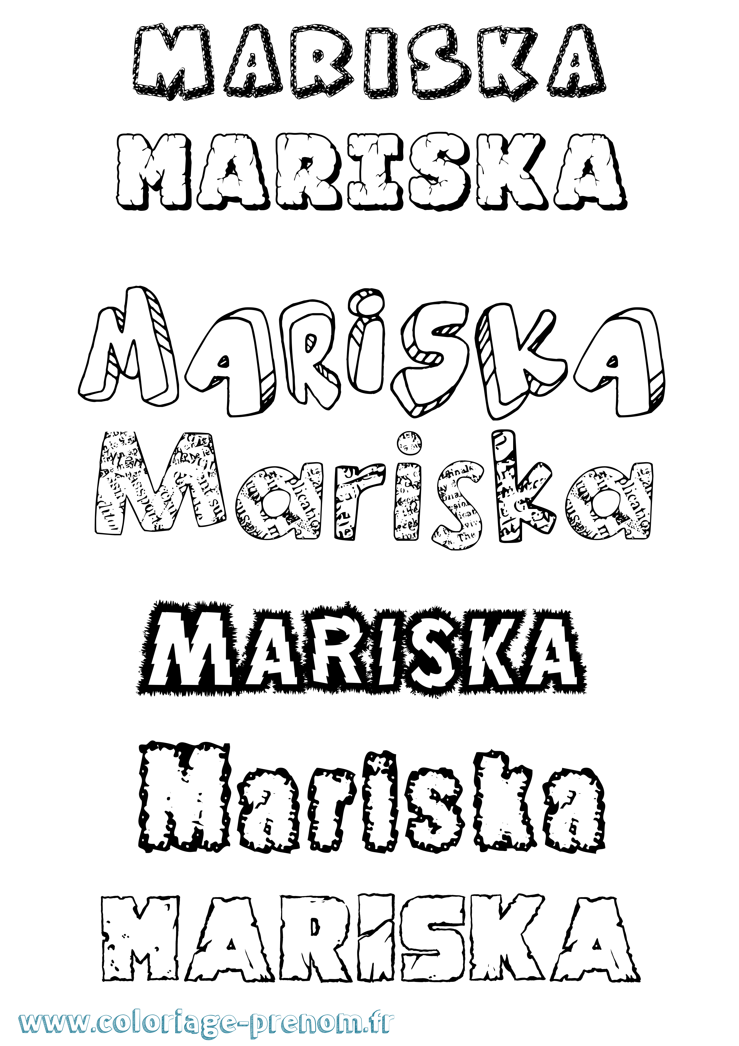 Coloriage prénom Mariska Destructuré