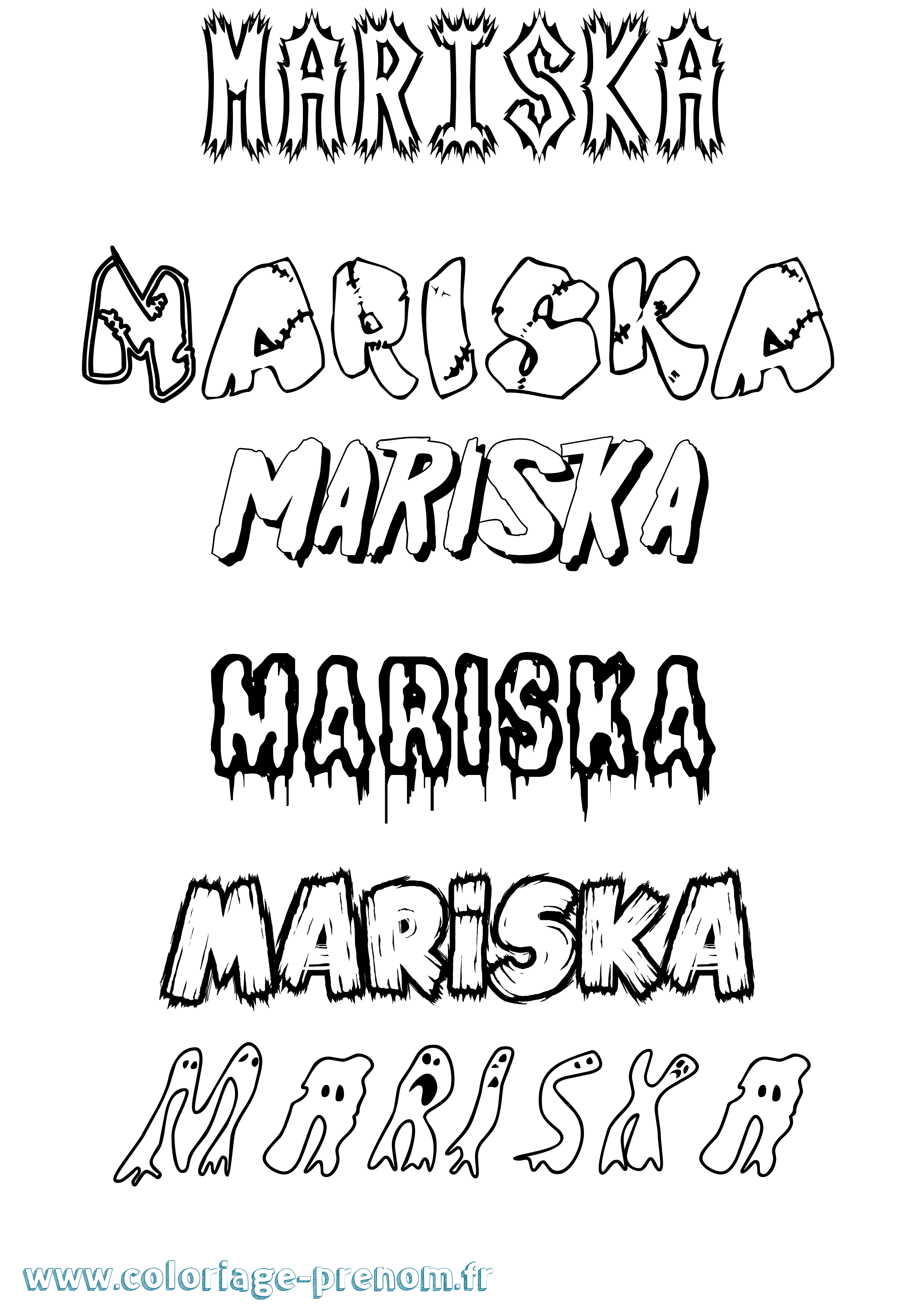 Coloriage prénom Mariska Frisson