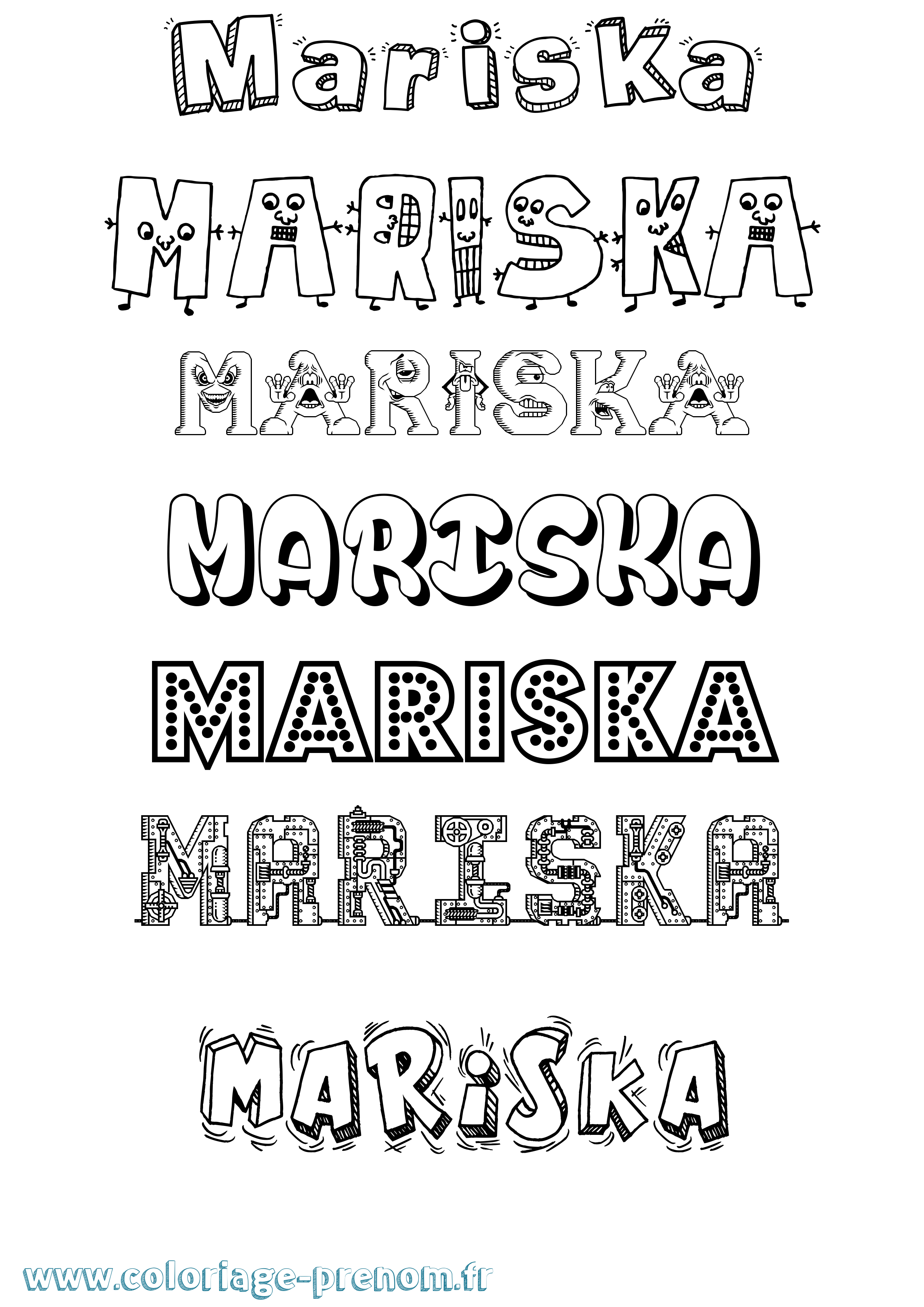 Coloriage prénom Mariska Fun