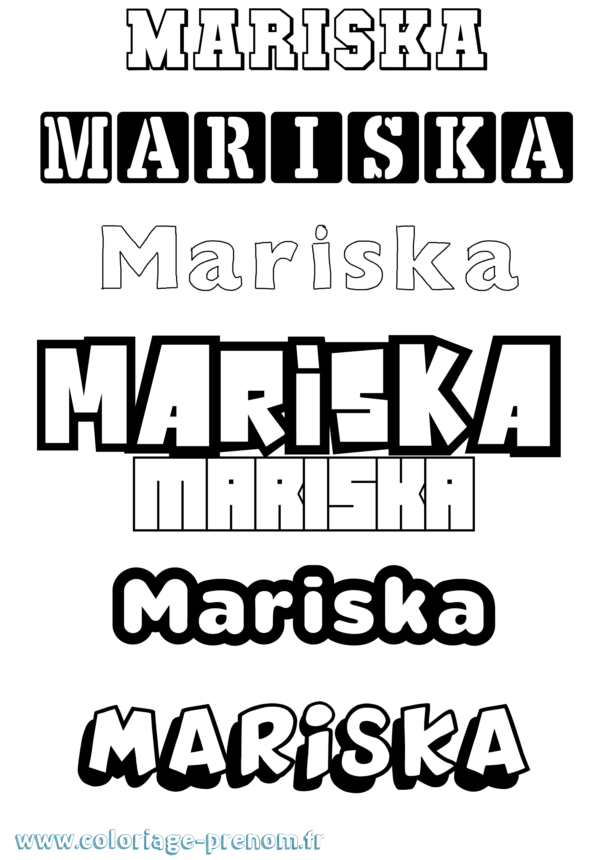 Coloriage prénom Mariska Simple