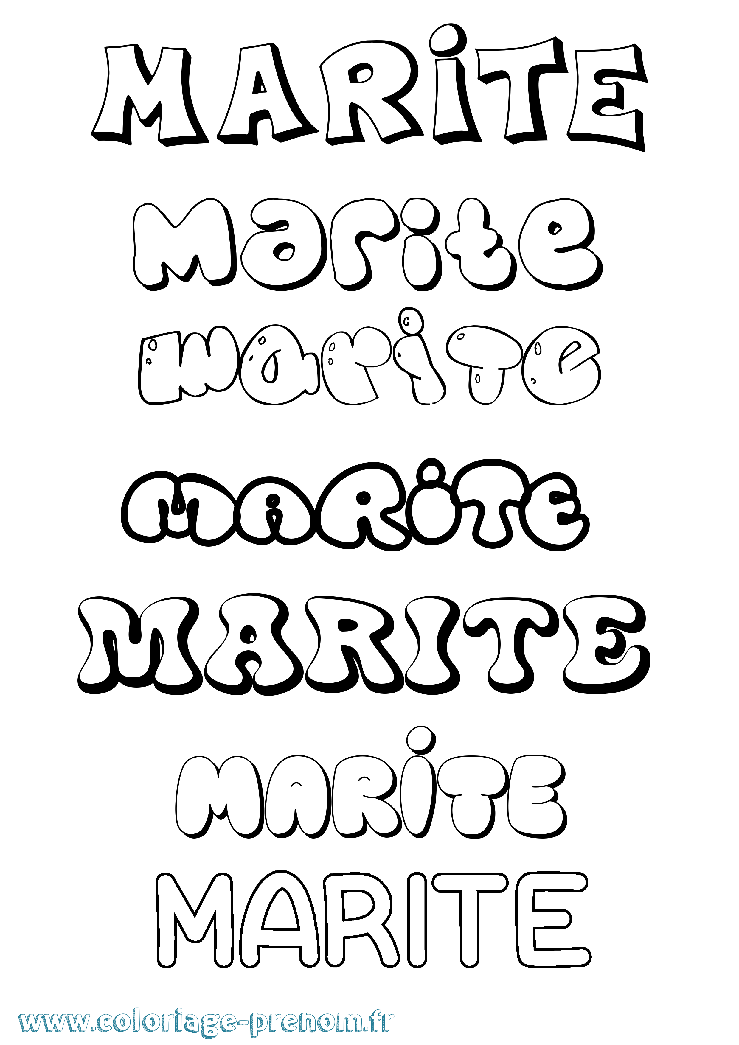 Coloriage Marite Bubble Coloriage prénom Marite Bubble