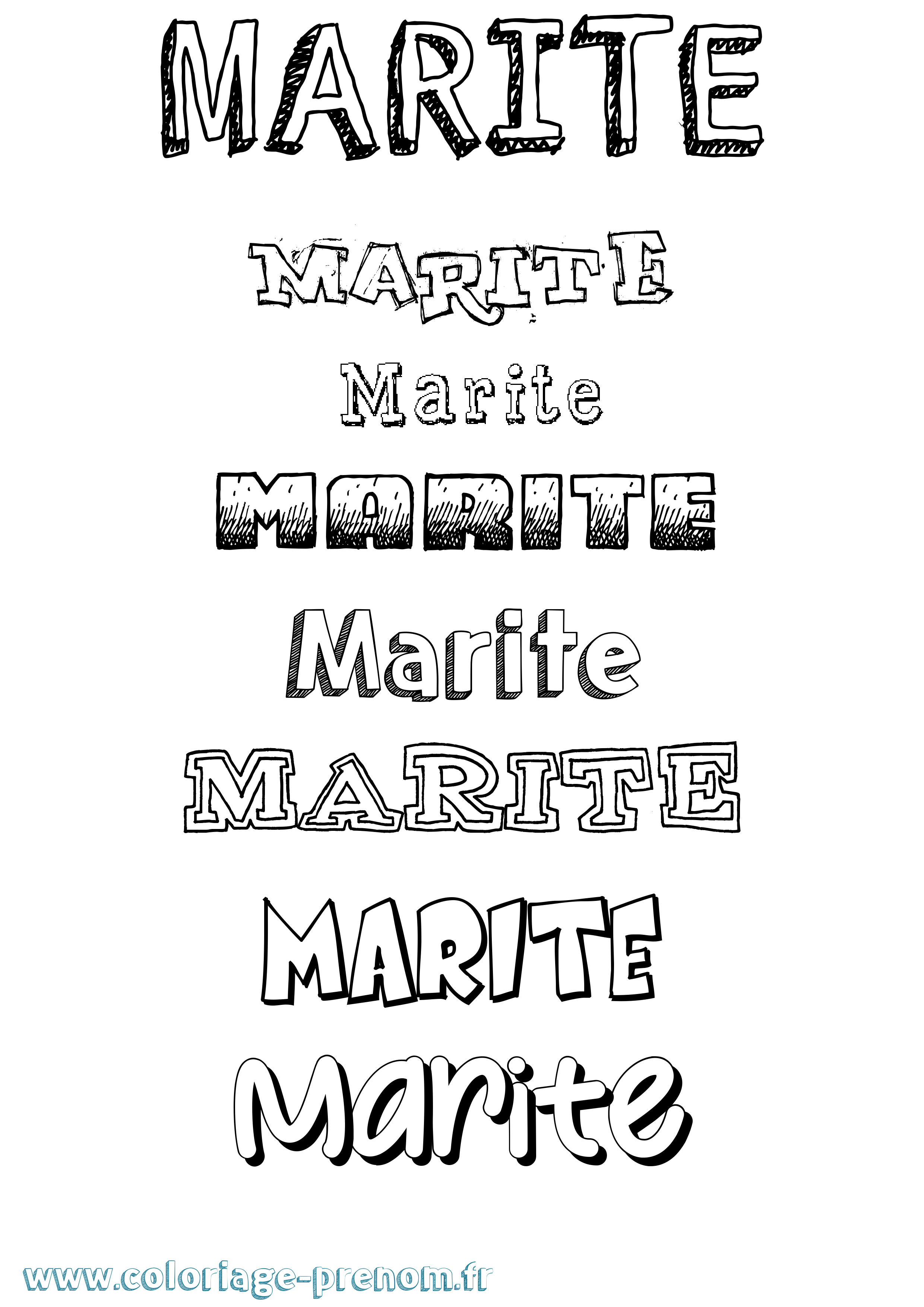 Coloriage Marite Dessiné Coloriage prénom Marite Dessiné