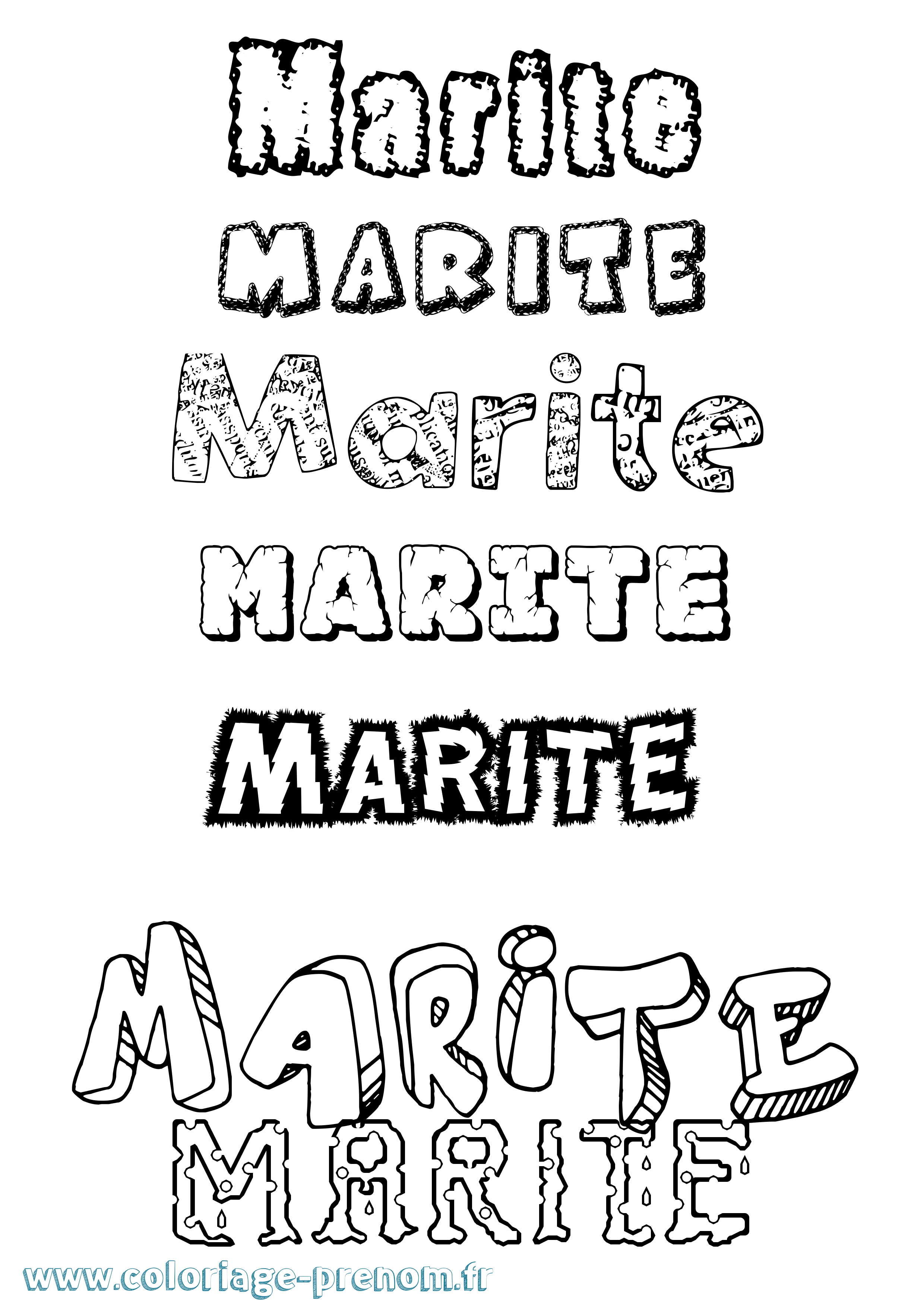 Coloriage Marite Destructuré Coloriage prénom Marite Destructuré