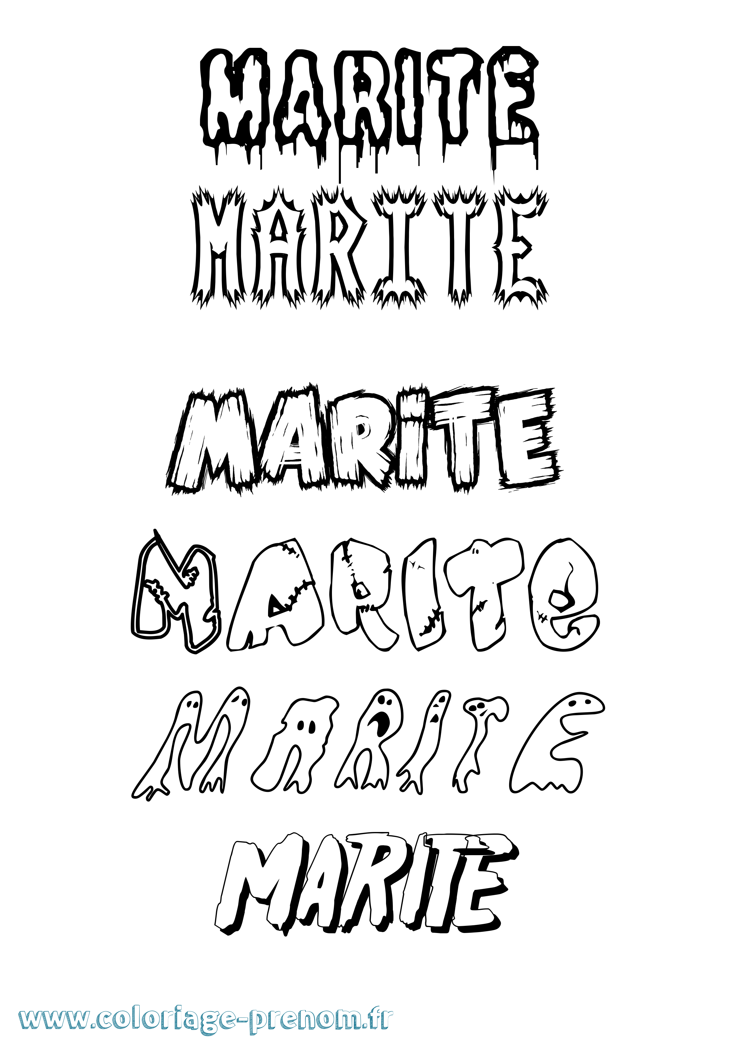 Coloriage Marite Frisson Coloriage prénom Marite Frisson
