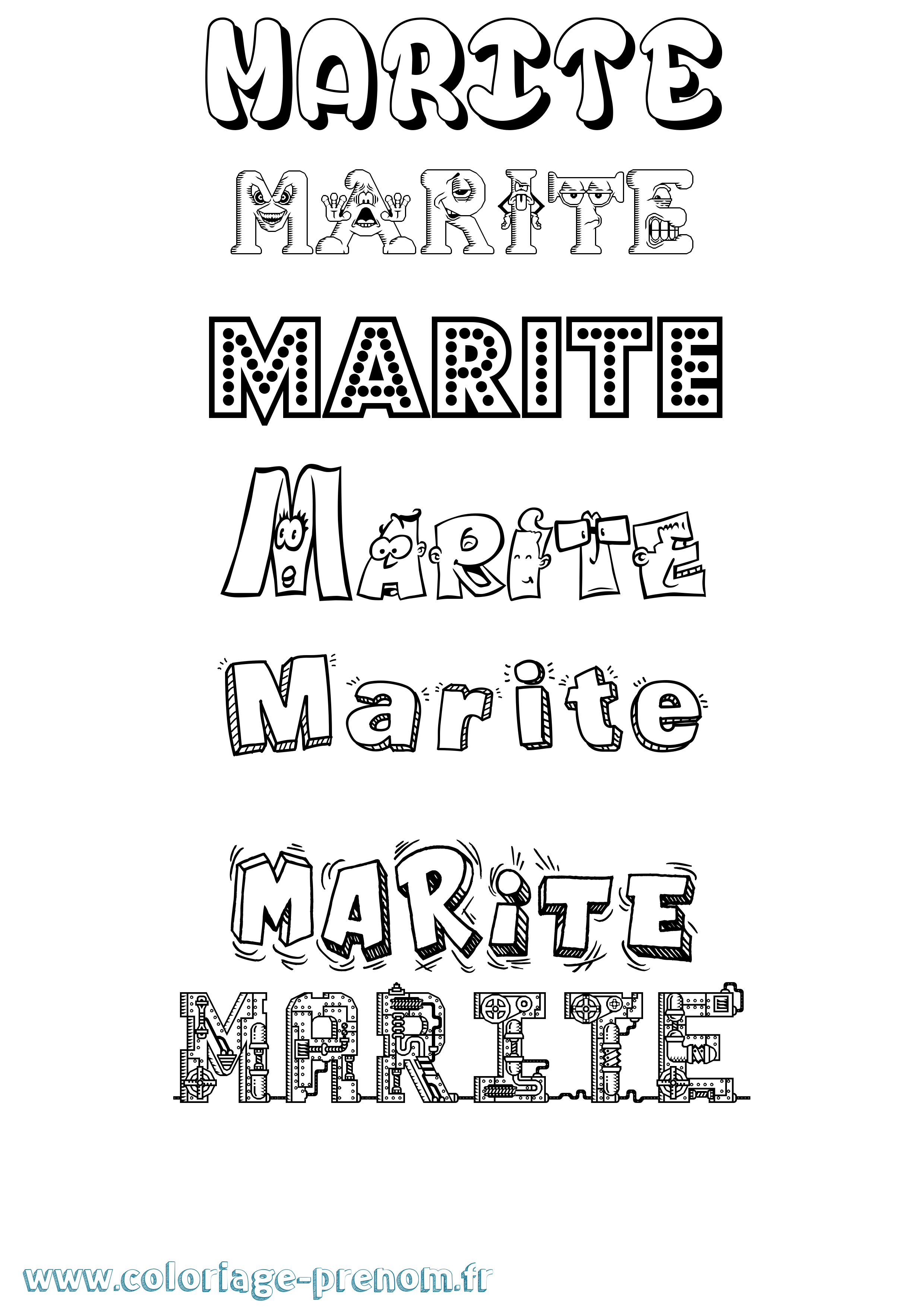Coloriage Marite Fun Coloriage prénom Marite Fun