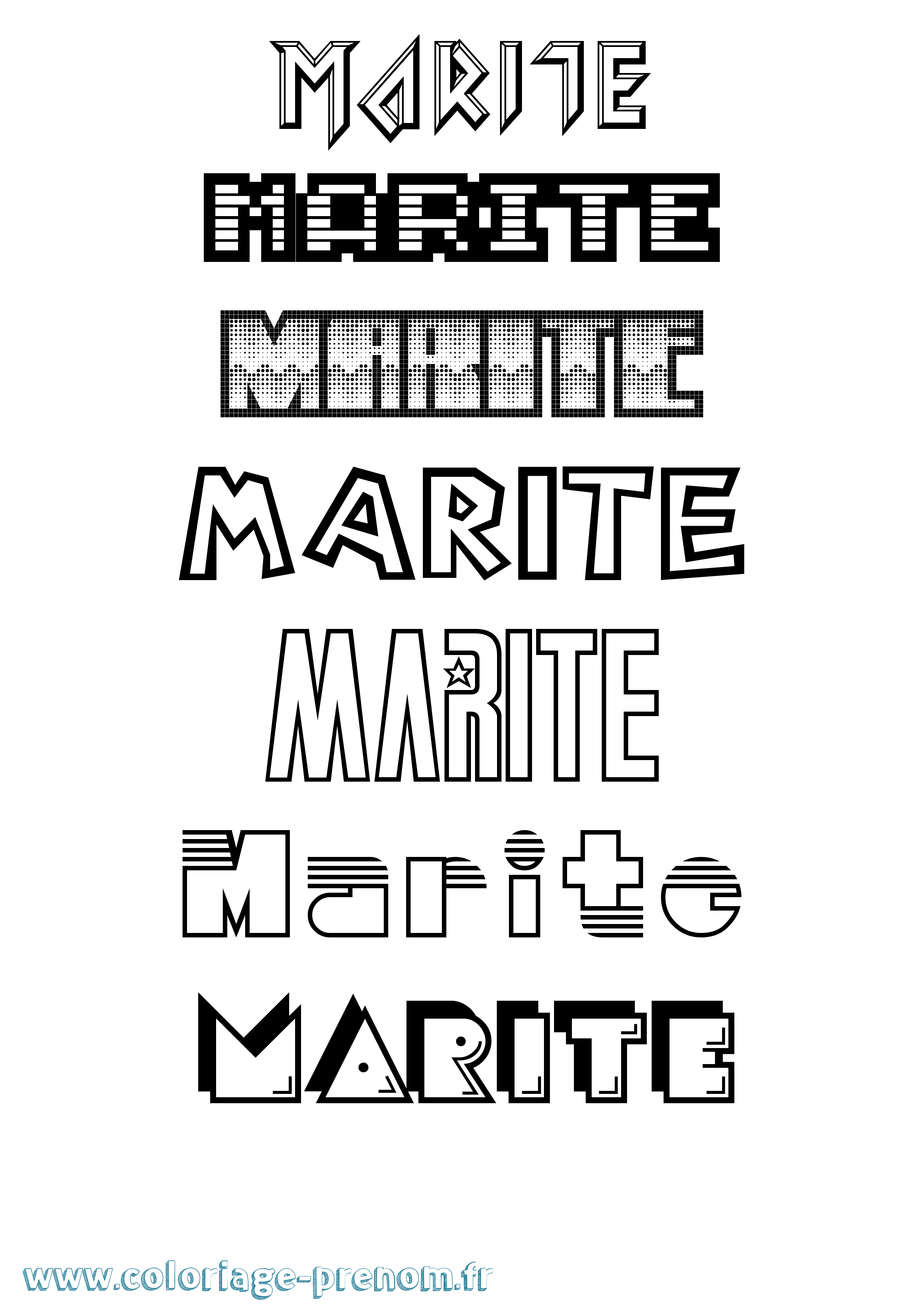 Coloriage Marite Jeux Vidéos Coloriage prénom Marite Jeux Vidéos