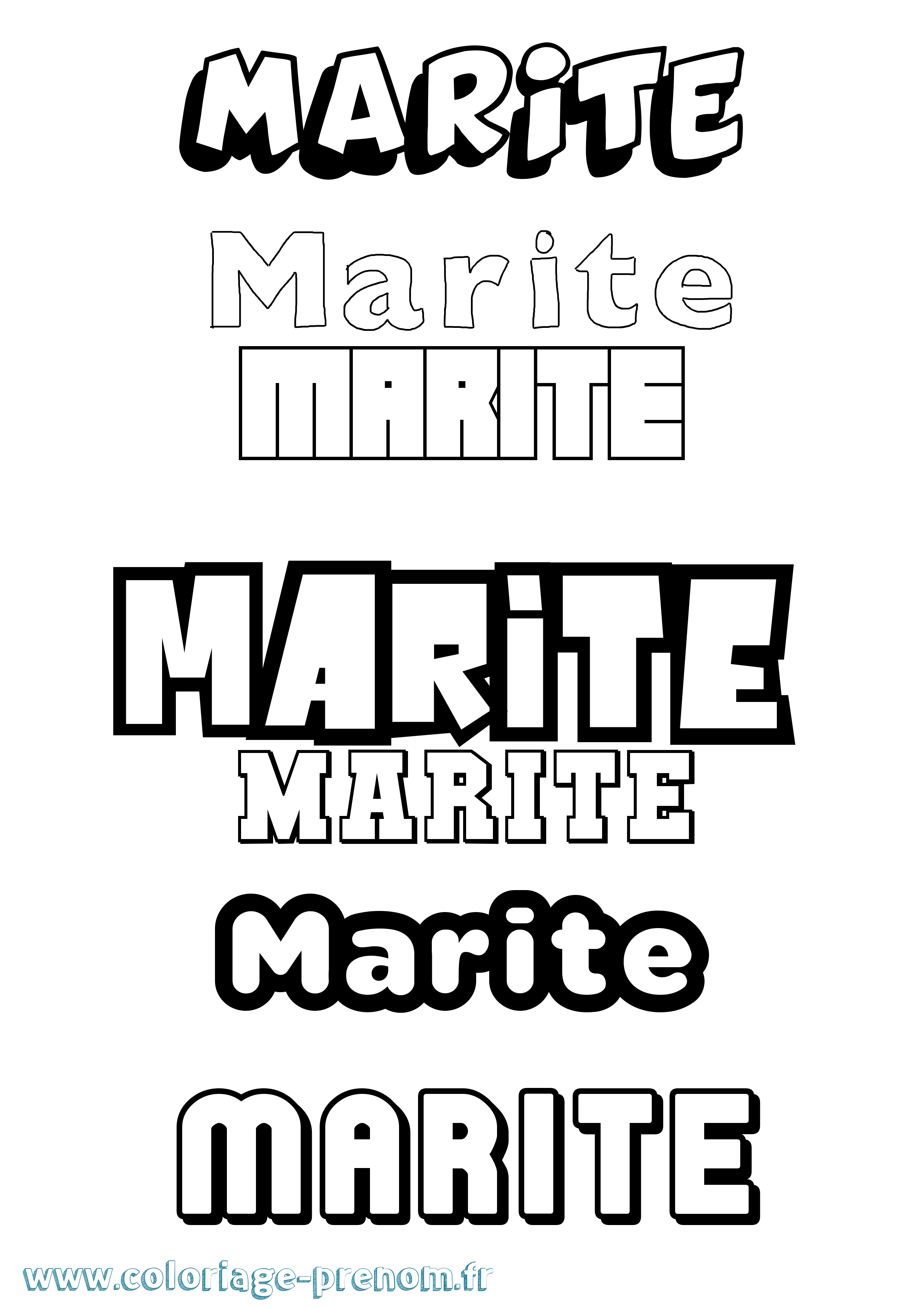 Coloriage Marite Simple Coloriage prénom Marite Simple