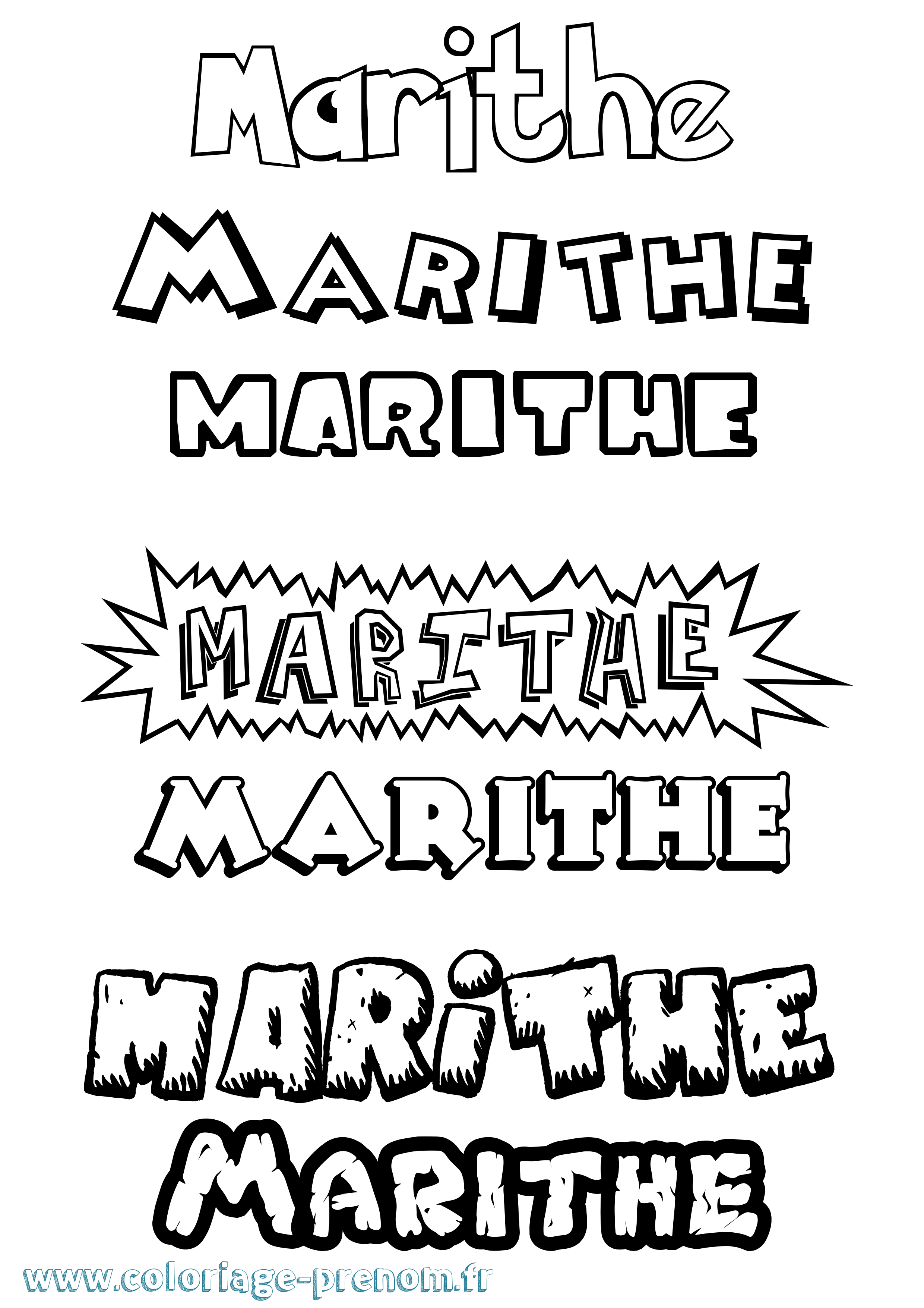 Coloriage Marithe Dessin Animé Coloriage prénom Marithe Dessin Animé