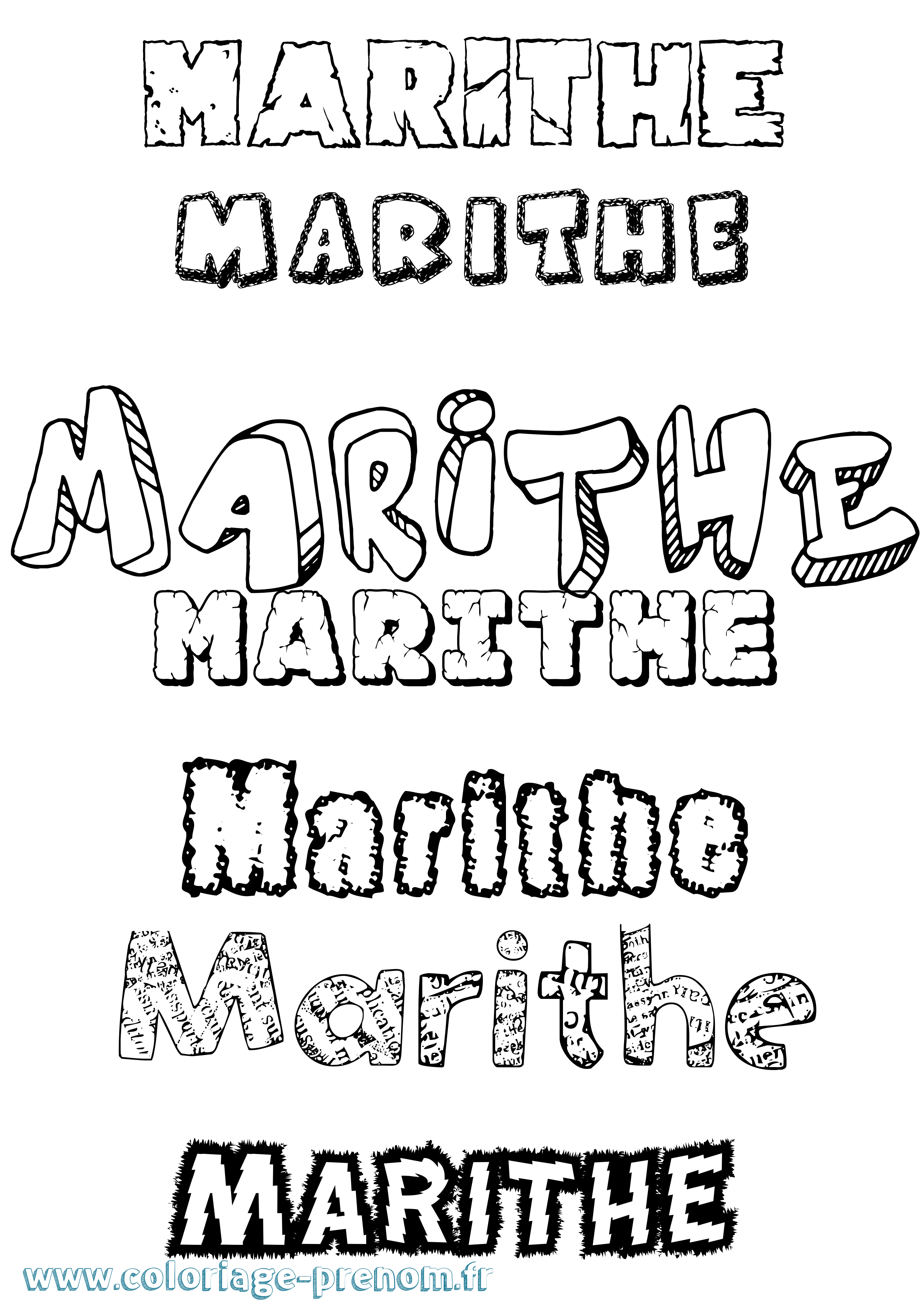 Coloriage Marithe Destructuré Coloriage prénom Marithe Destructuré
