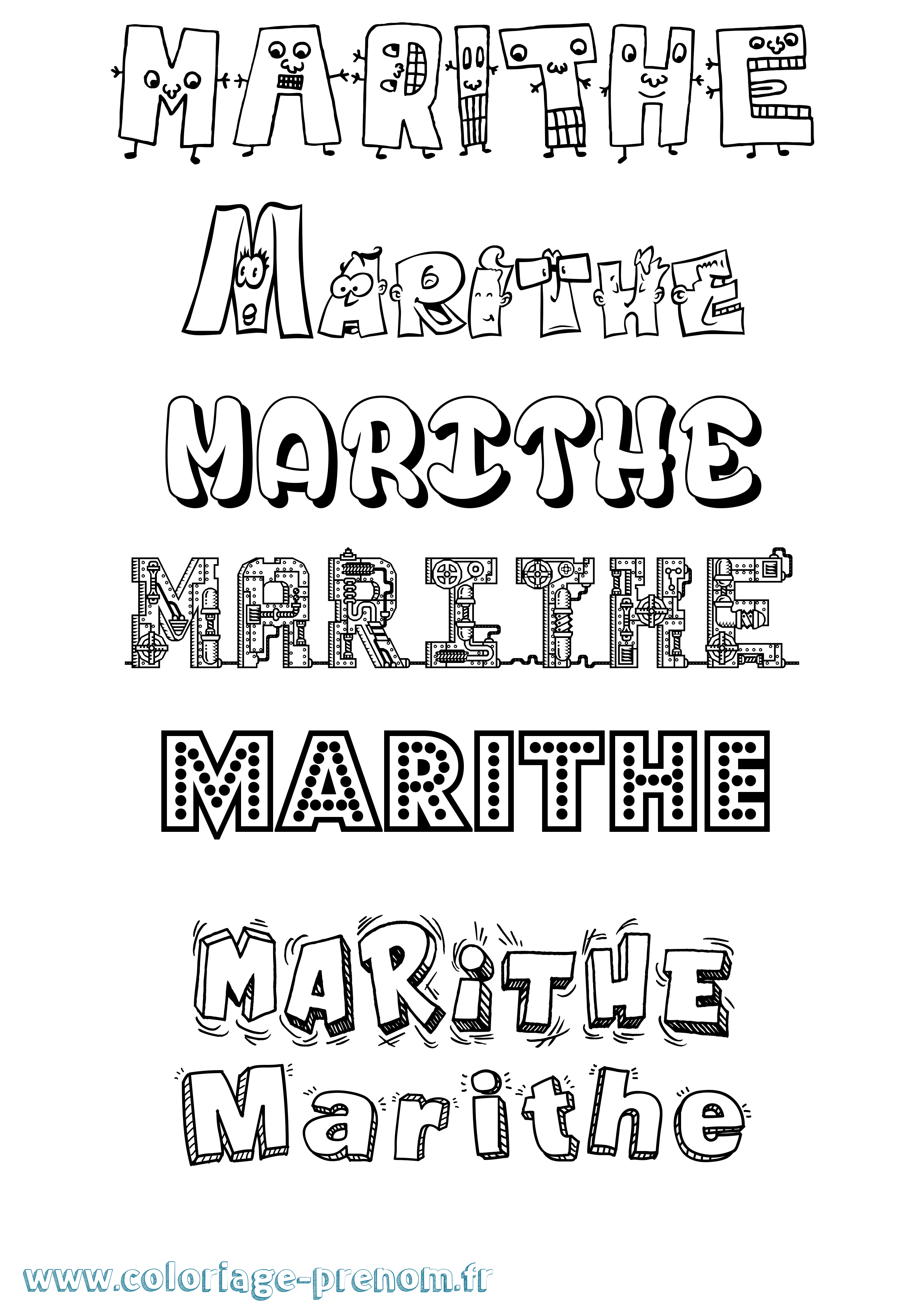 Coloriage Marithe Fun Coloriage prénom Marithe Fun