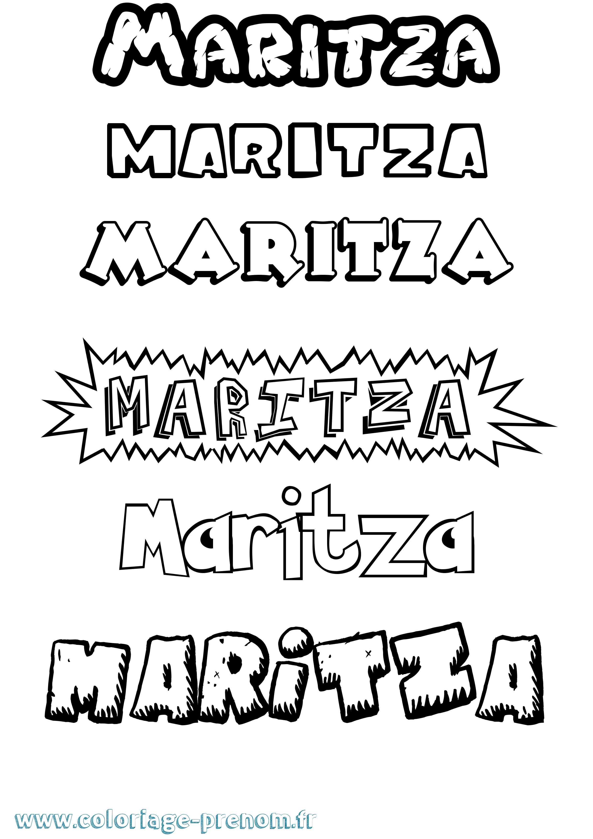 Coloriage prénom Maritza Dessin Animé
