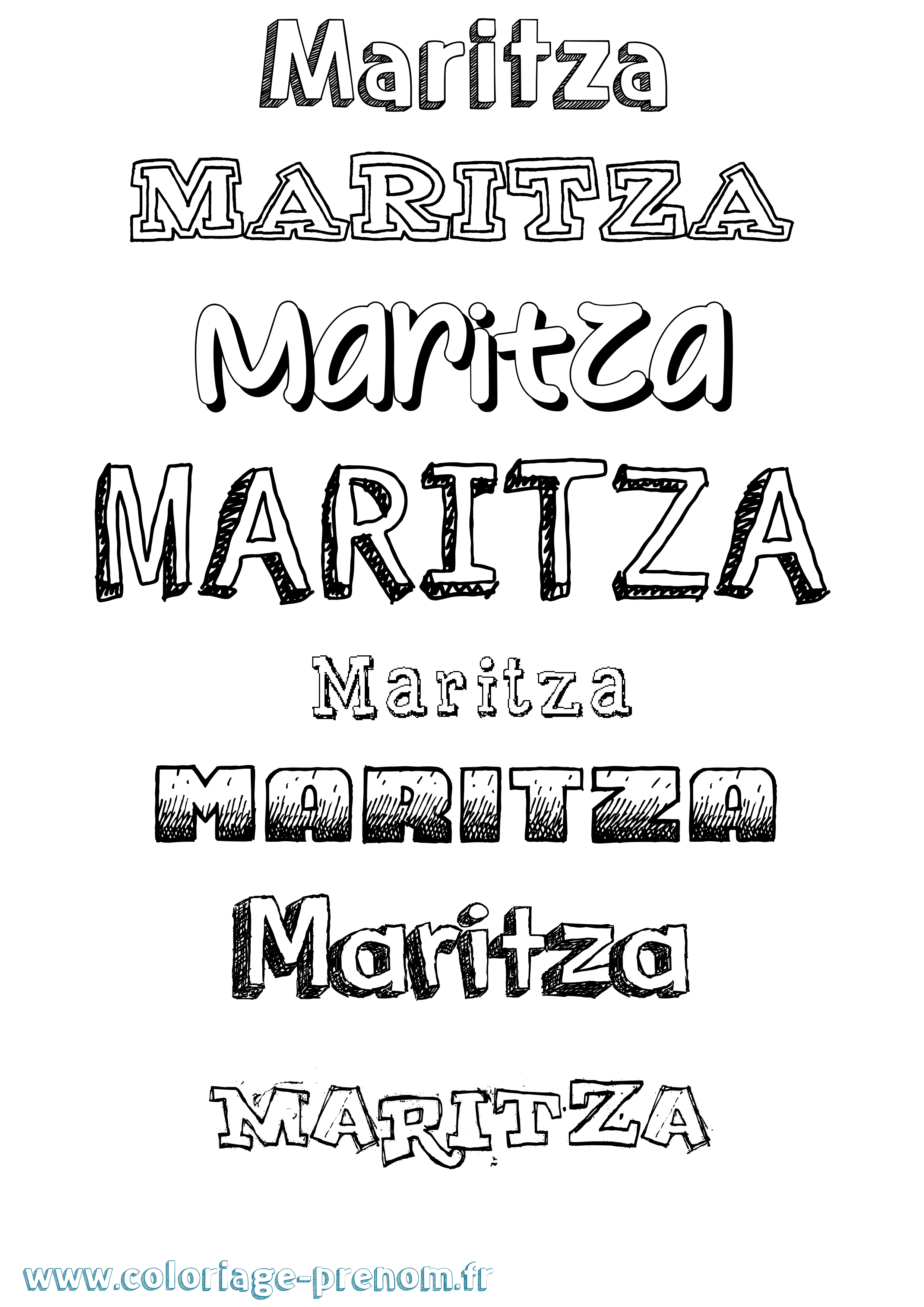 Coloriage prénom Maritza Dessiné