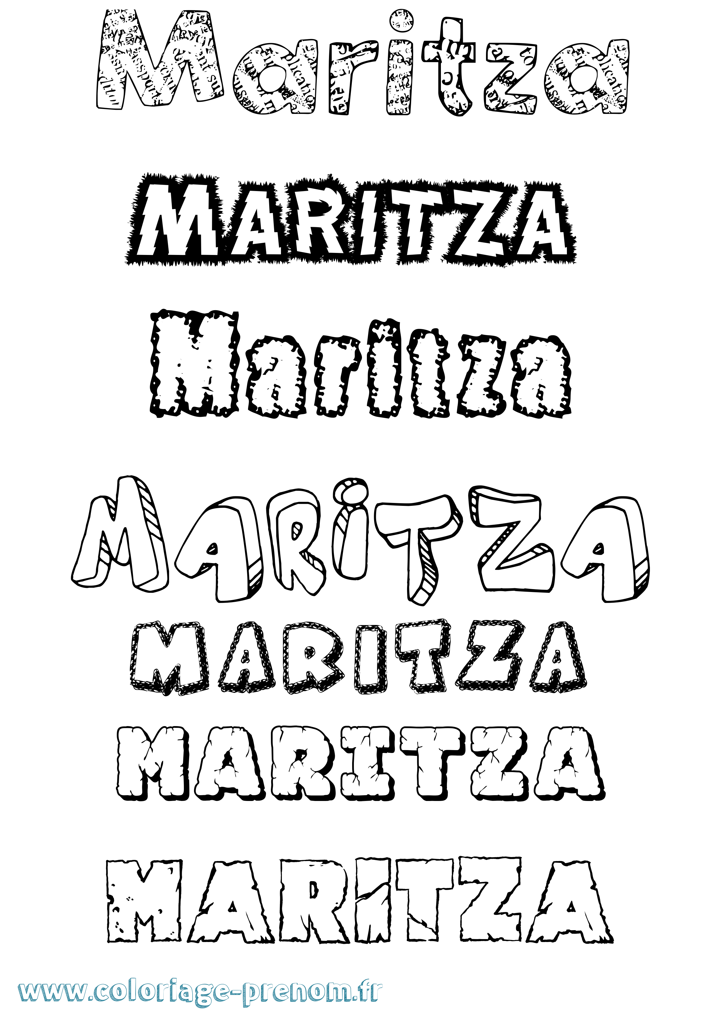 Coloriage prénom Maritza Destructuré