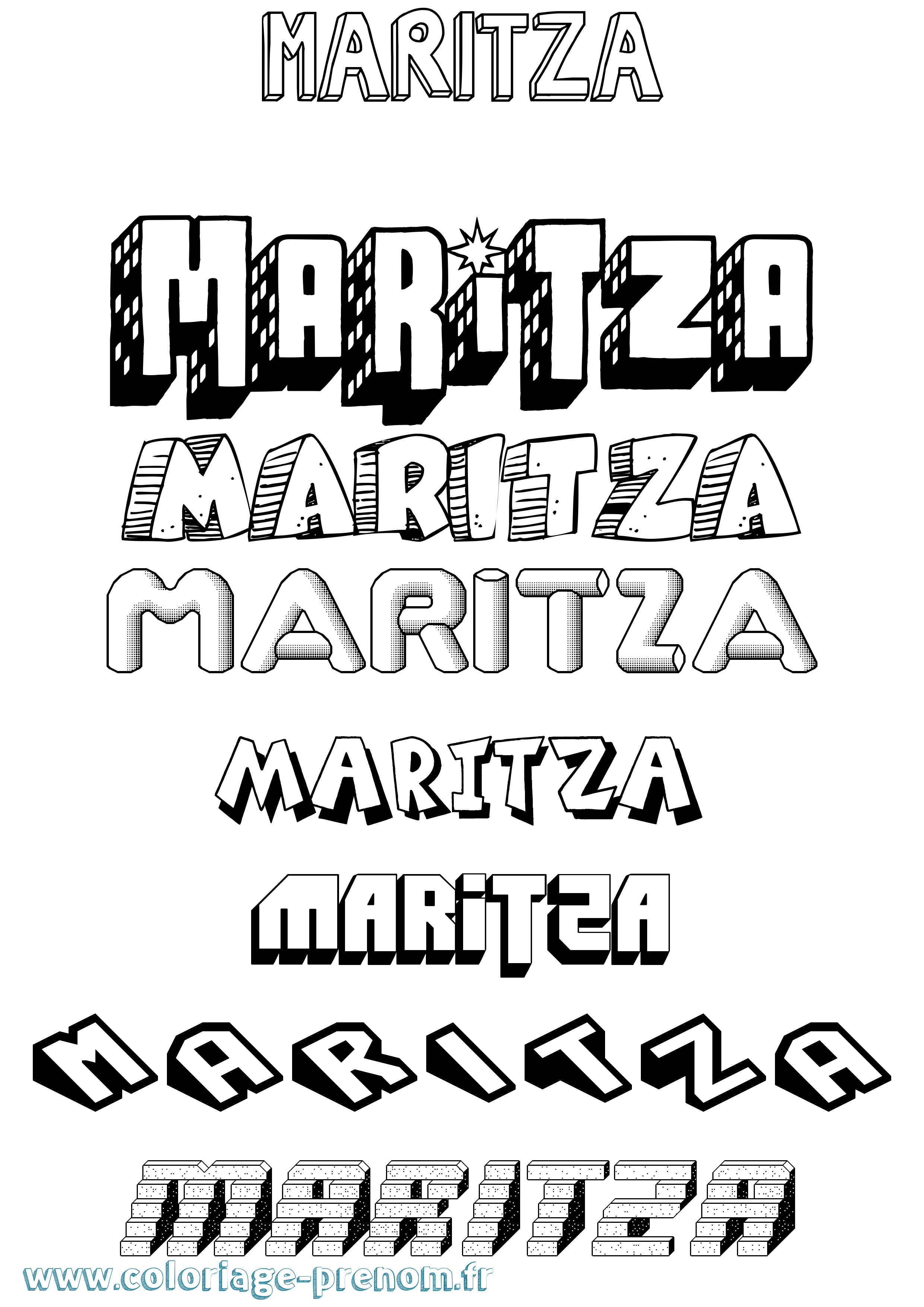 Coloriage prénom Maritza Effet 3D