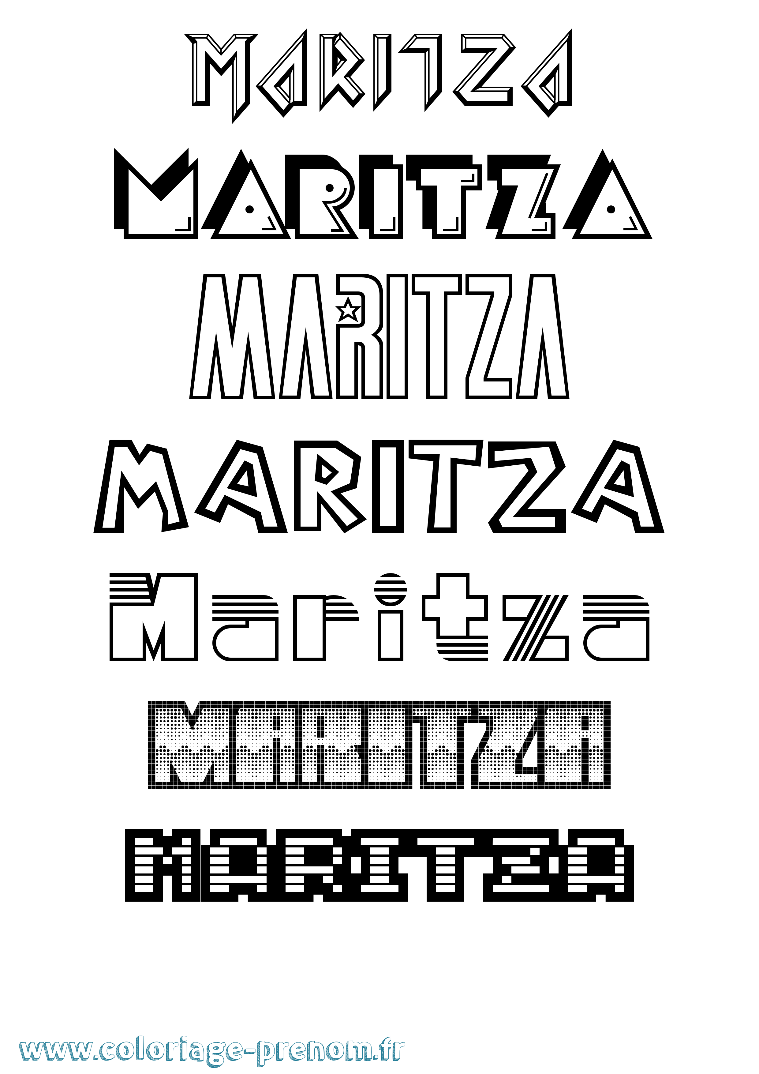 Coloriage prénom Maritza Jeux Vidéos