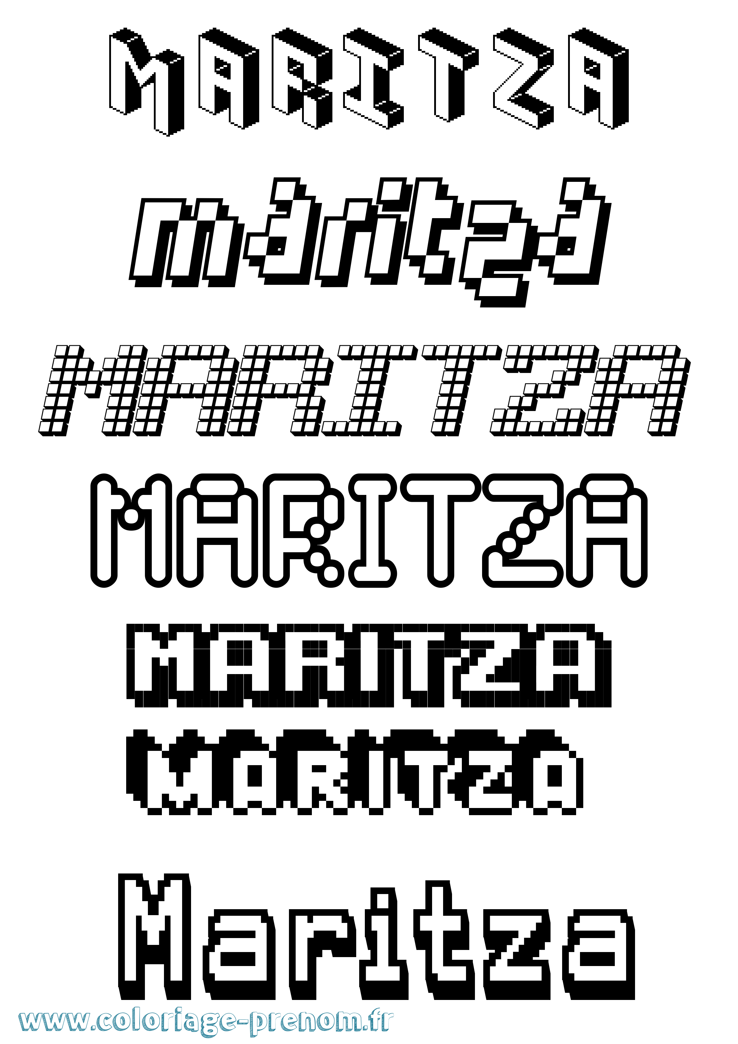 Coloriage prénom Maritza Pixel