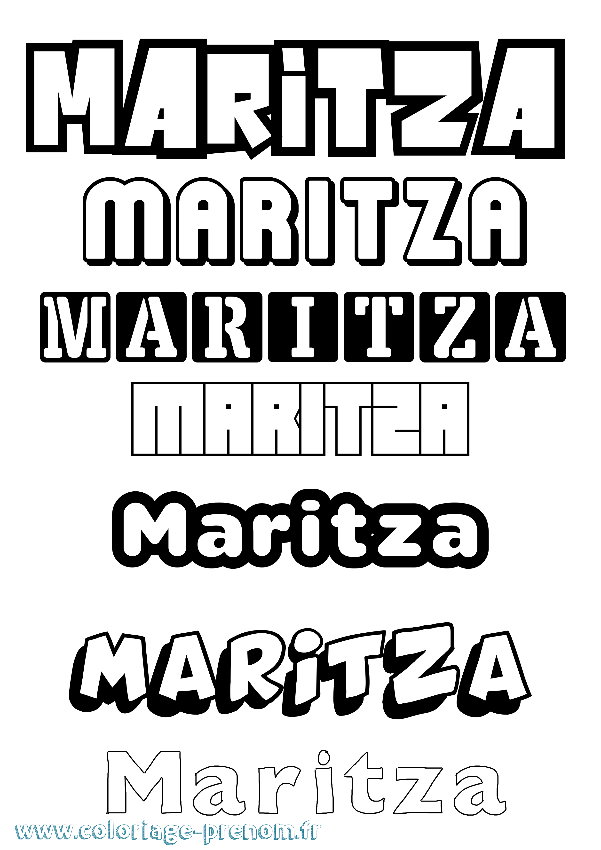 Coloriage prénom Maritza Simple