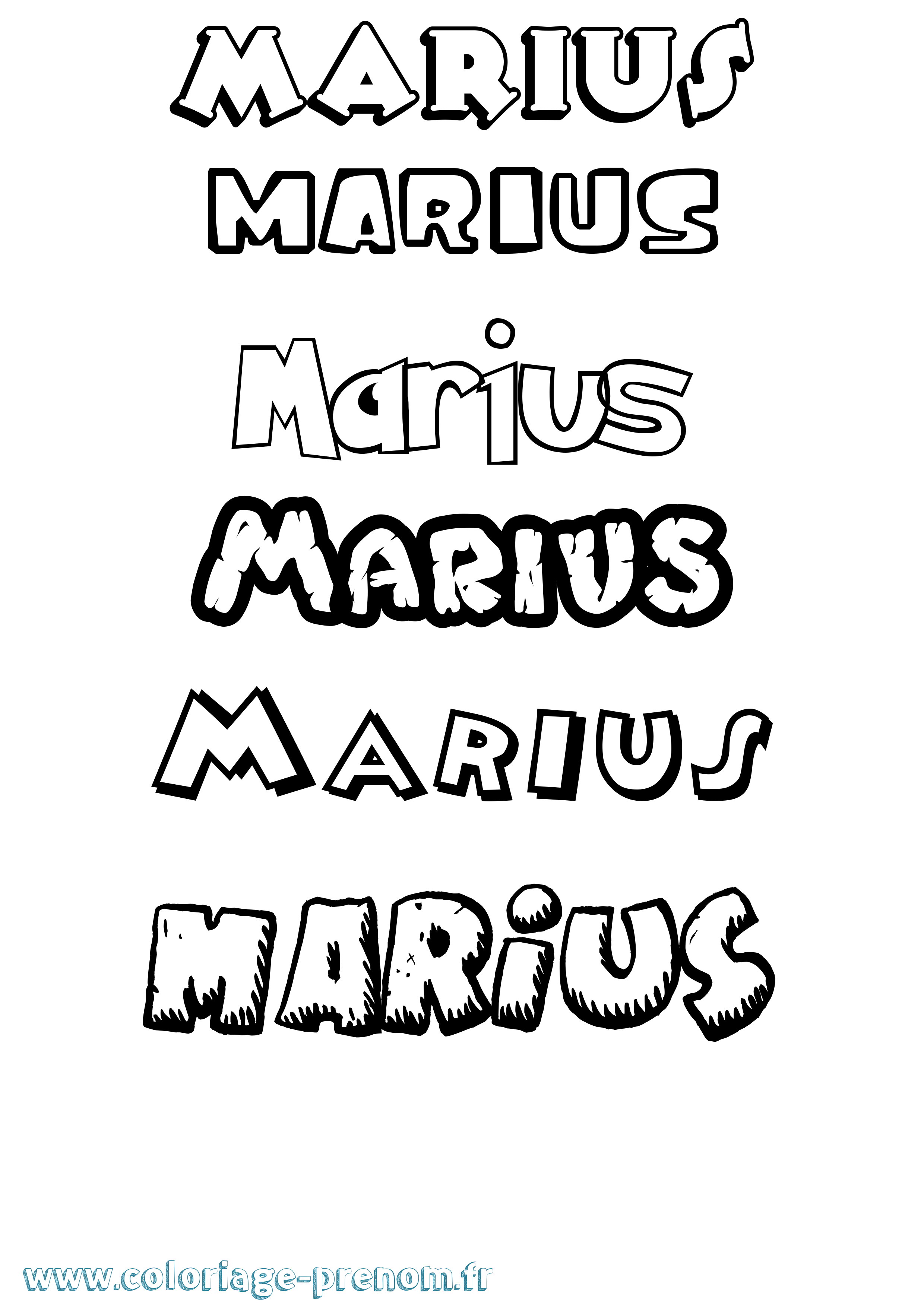 Coloriage prénom Marius Dessin Animé