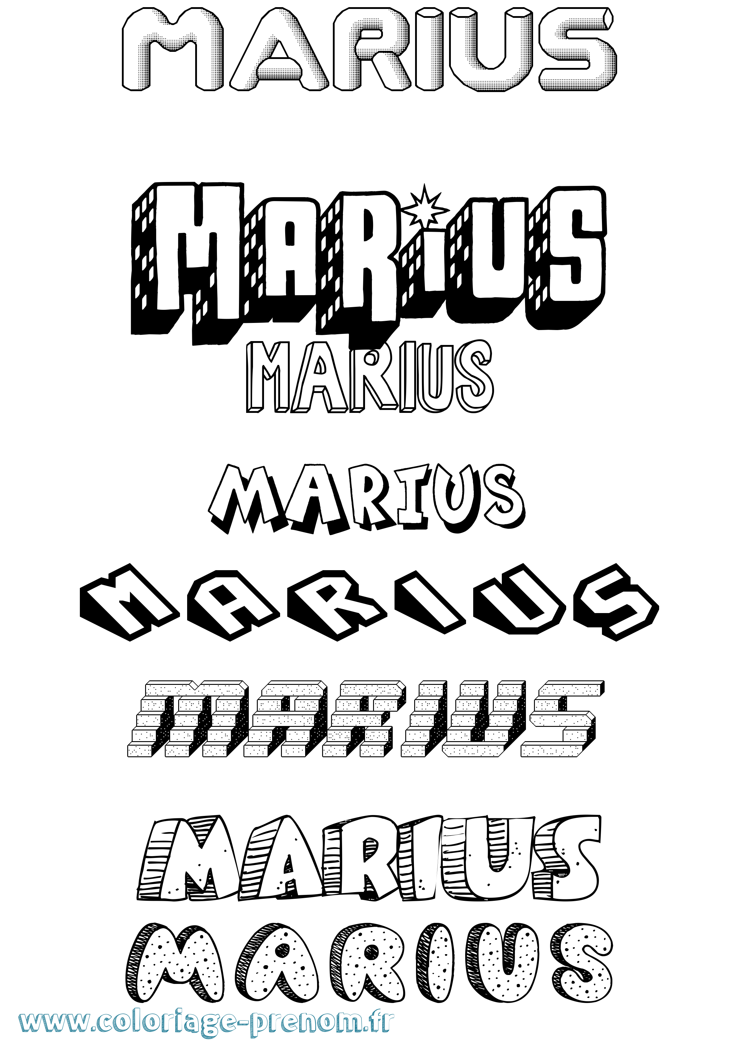 Coloriage prénom Marius