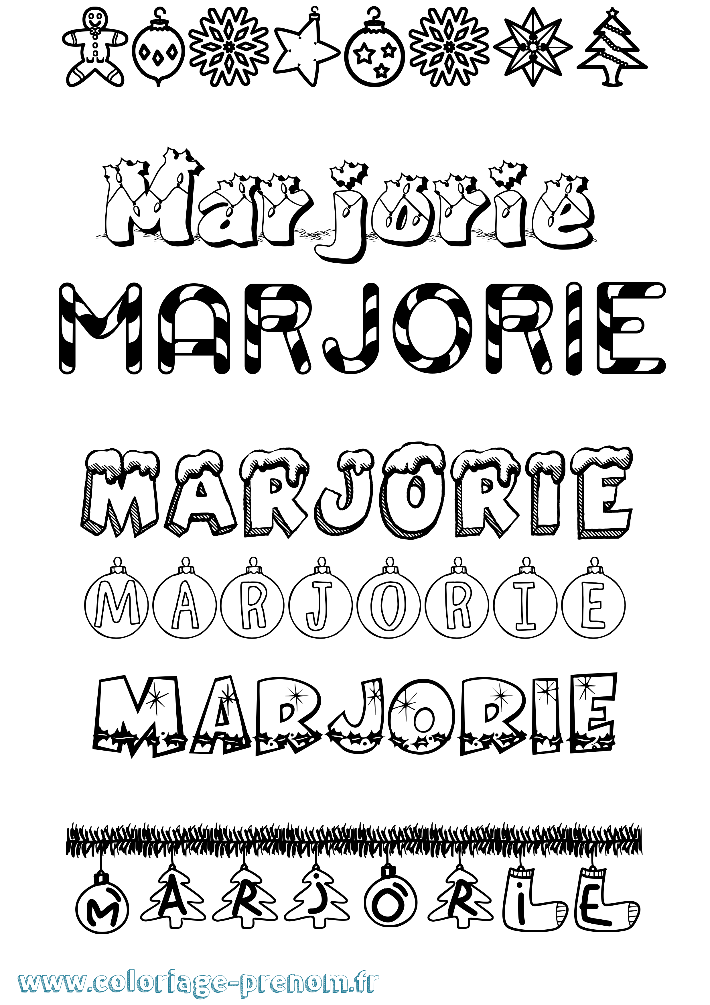 Coloriage prénom Marjorie