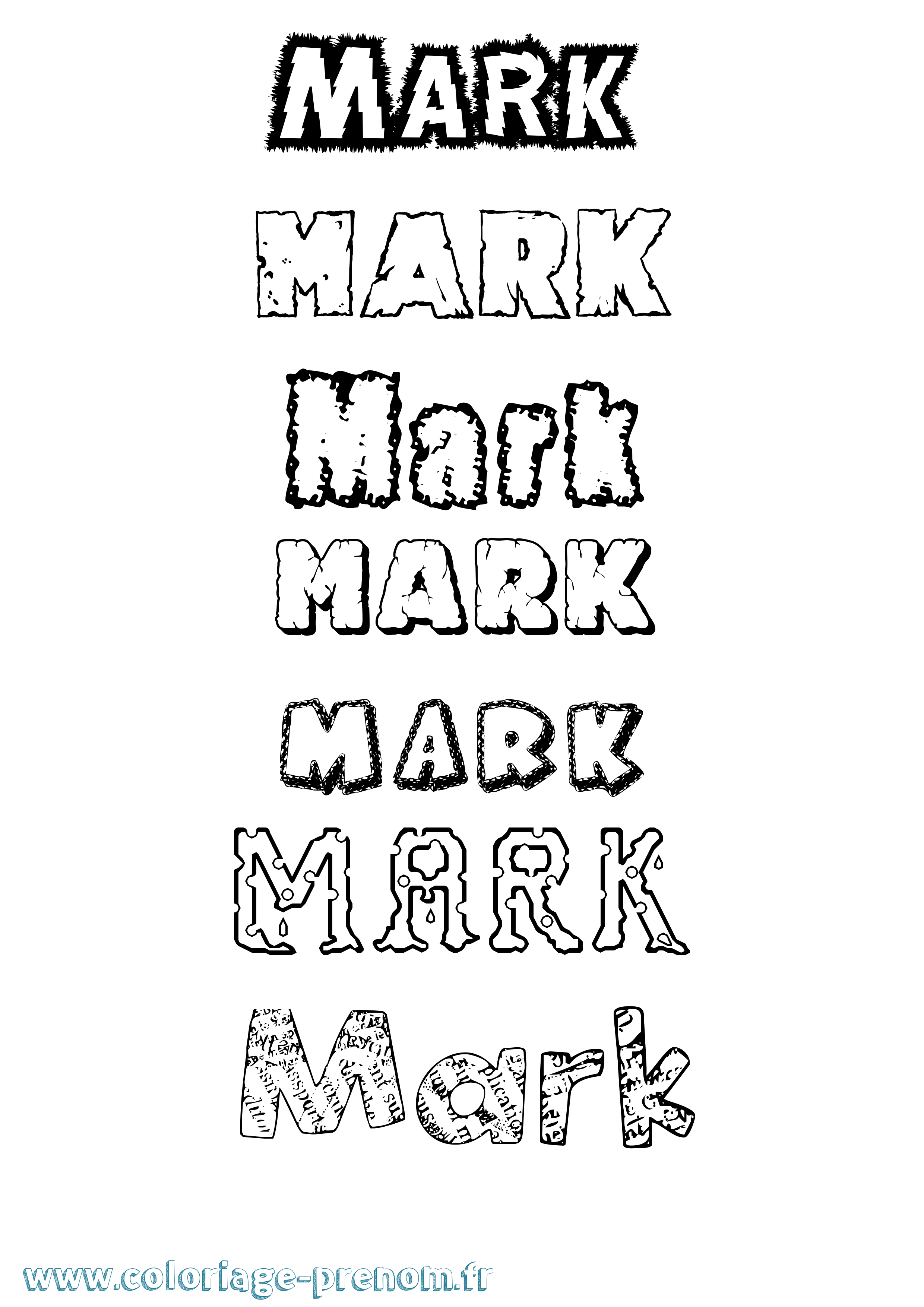 Coloriage prénom Mark Destructuré