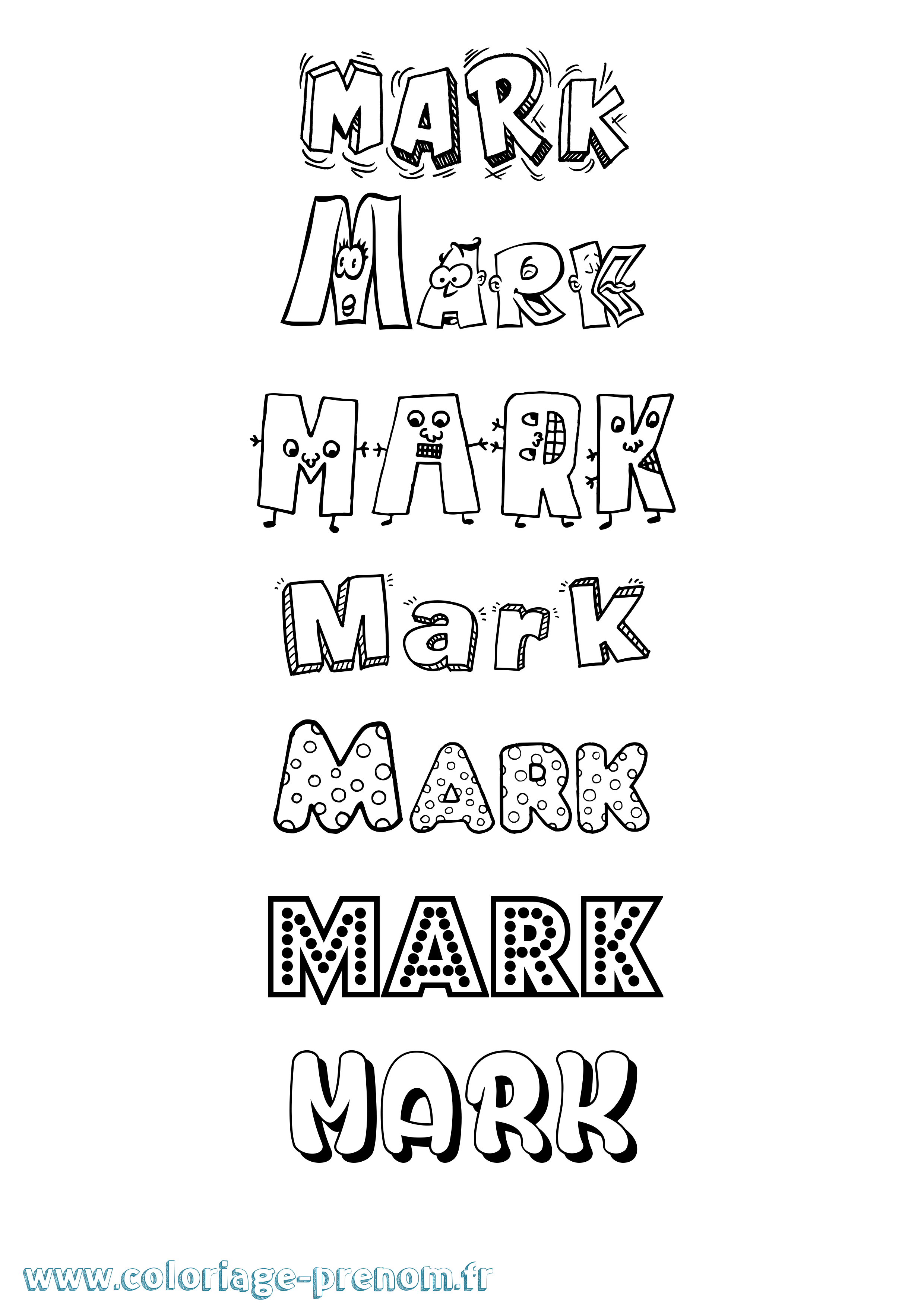 Coloriage prénom Mark Fun