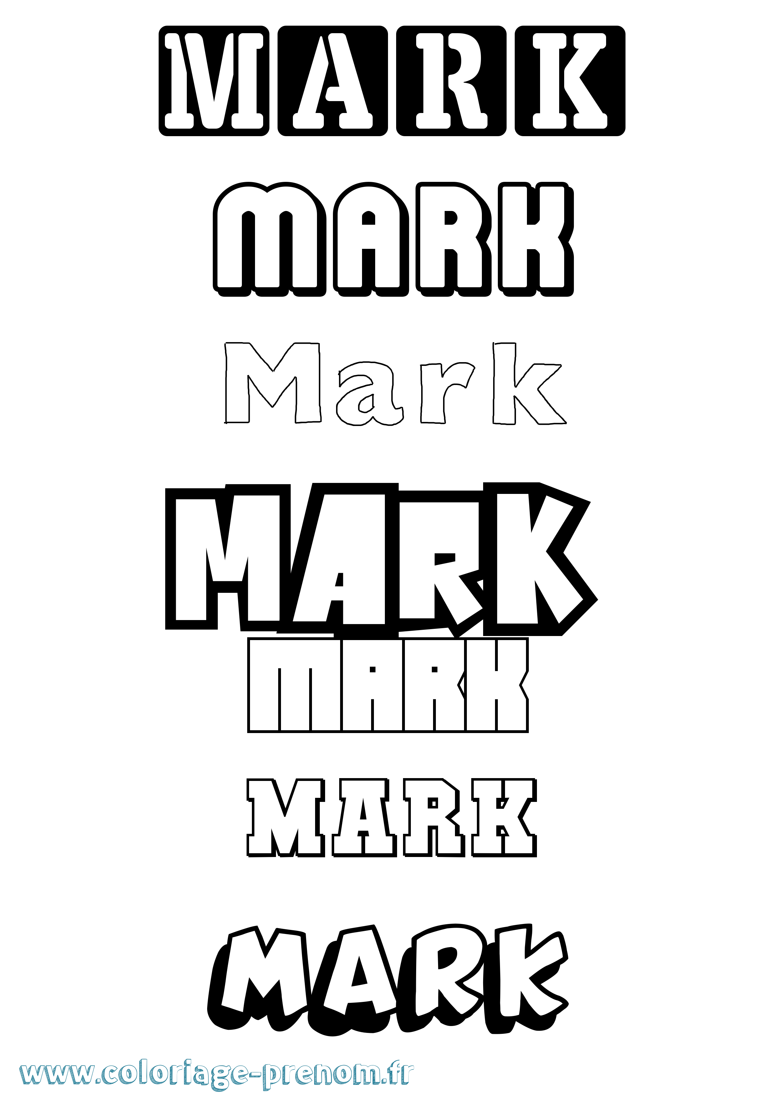 Coloriage prénom Mark Simple
