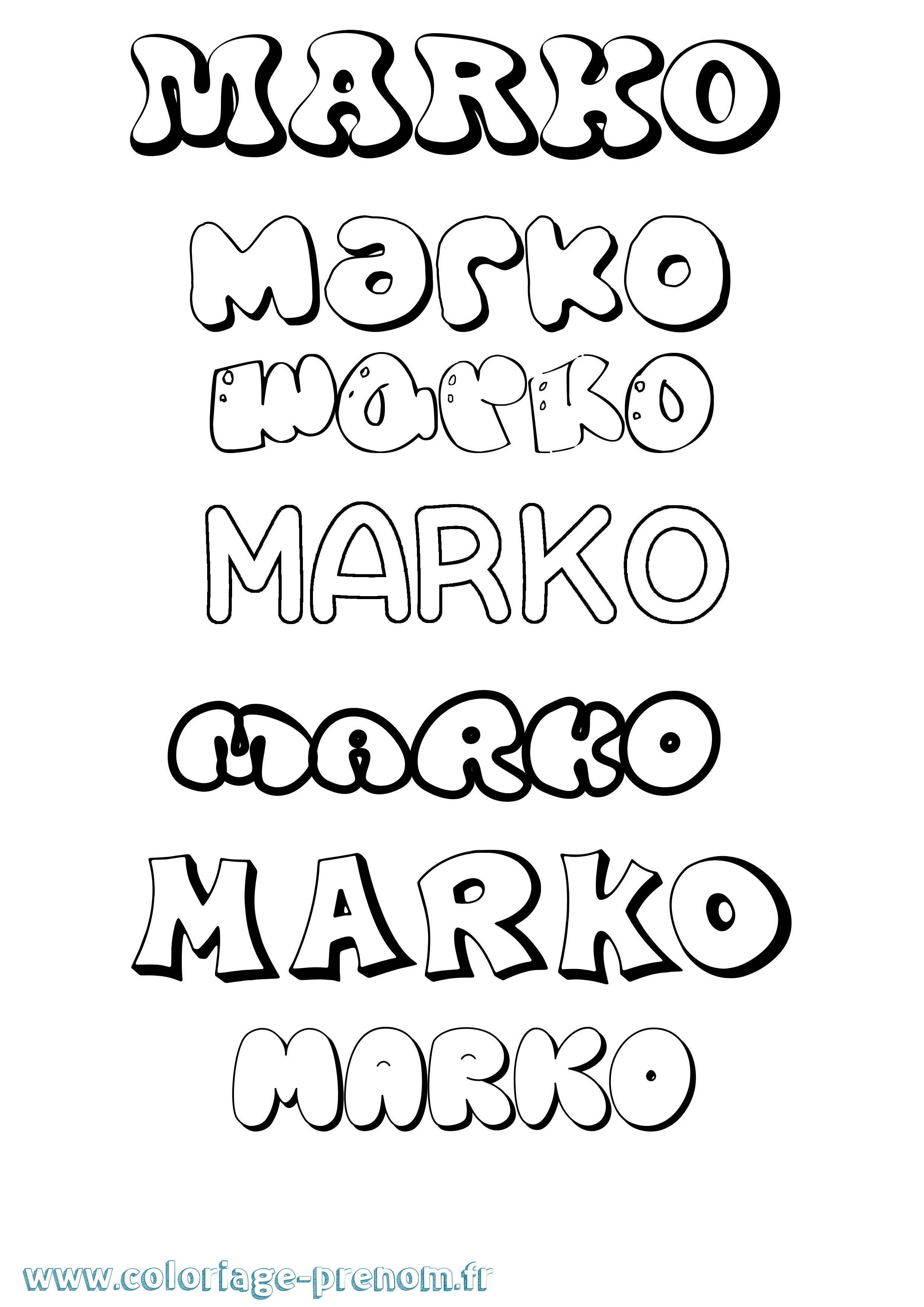 Coloriage Marko Coloriage prénom Marko