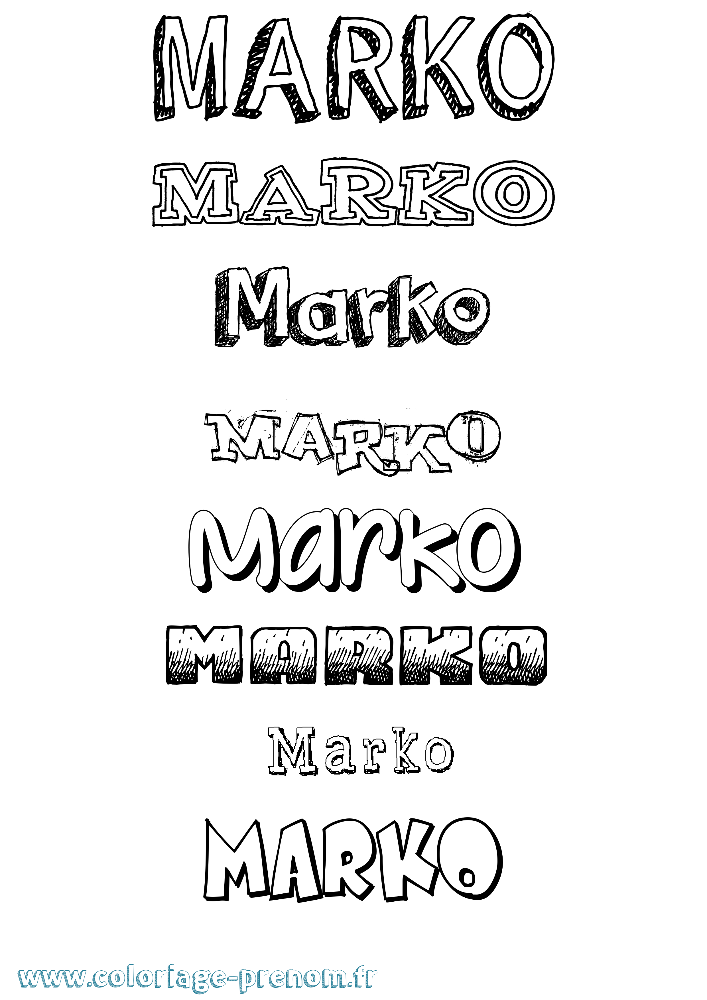 Coloriage Marko Coloriage prénom Marko